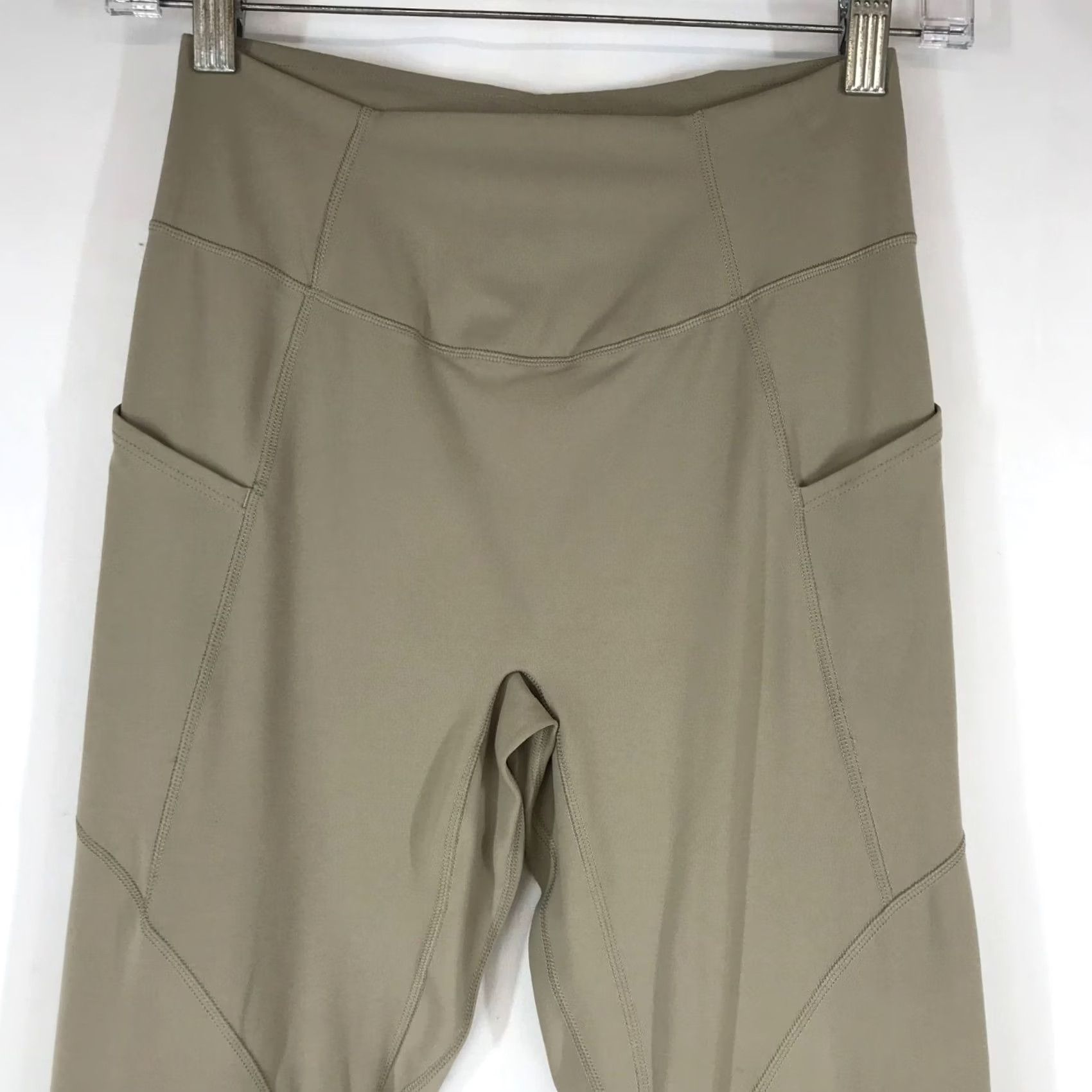Gymshark WHITNEY SIMMONS GYMSHARK WOMEN'S XXS/XS BEIGE STASH POCKETS LEGGINGS PANTS Size 24" / US 00 / IT 34 - 2 Thumbnail