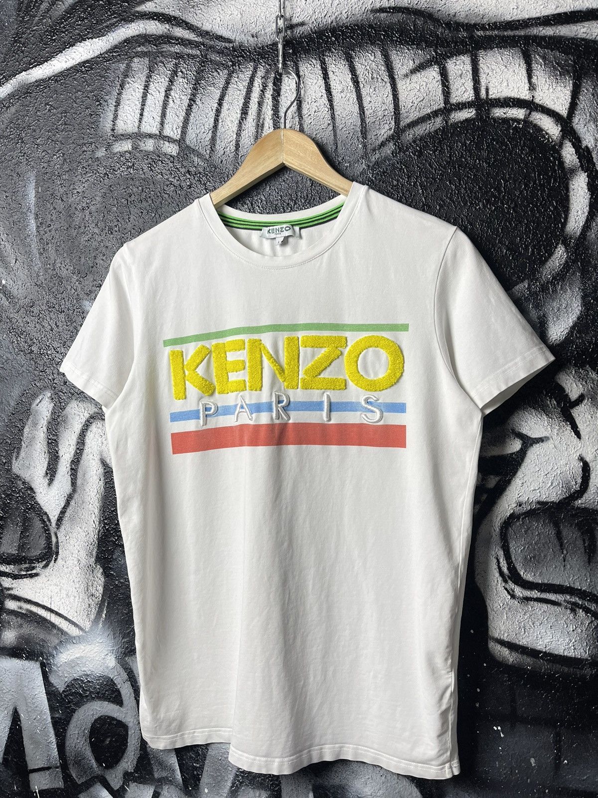 Kenzo Kenzo Paris White Embroidered Logo T-Shirt Women’s Size L Size L / US 10 / IT 46 - 1 Thumbnail