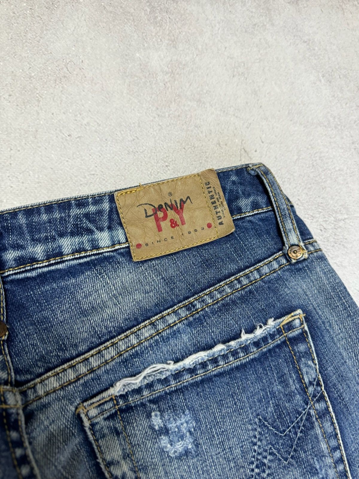 If Six Was Nine Vintage Japanese Jeans Distressed Dirty Wash Denim Y2K 90s Size US 32 / EU 48 - 11 Thumbnail