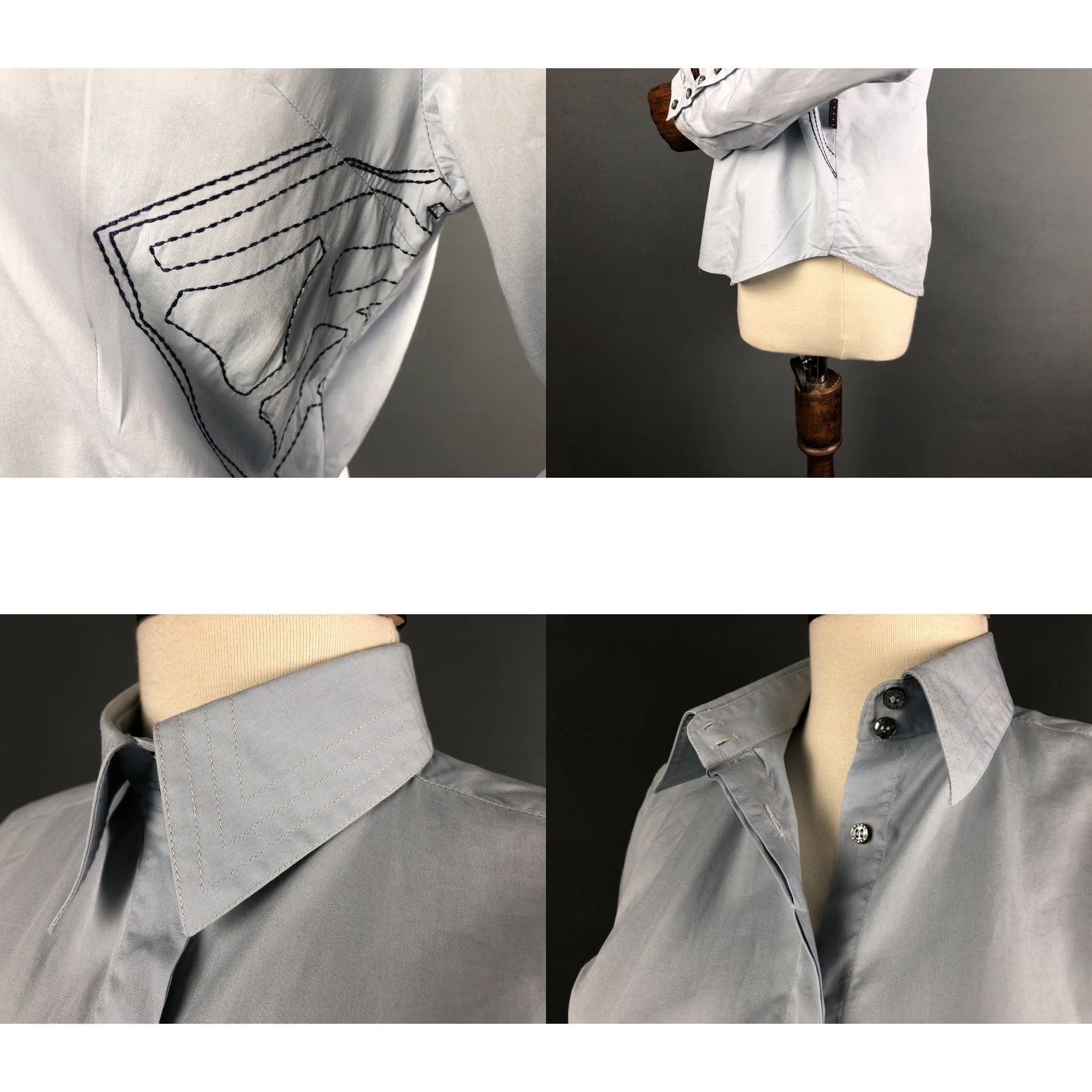 Versace Versace Sport Womens Blouse Shirt Size M Blue Cotton Embroidered - US BUYER NOTE Size M / US 6-8 / IT 42-44 - 8 Thumbnail