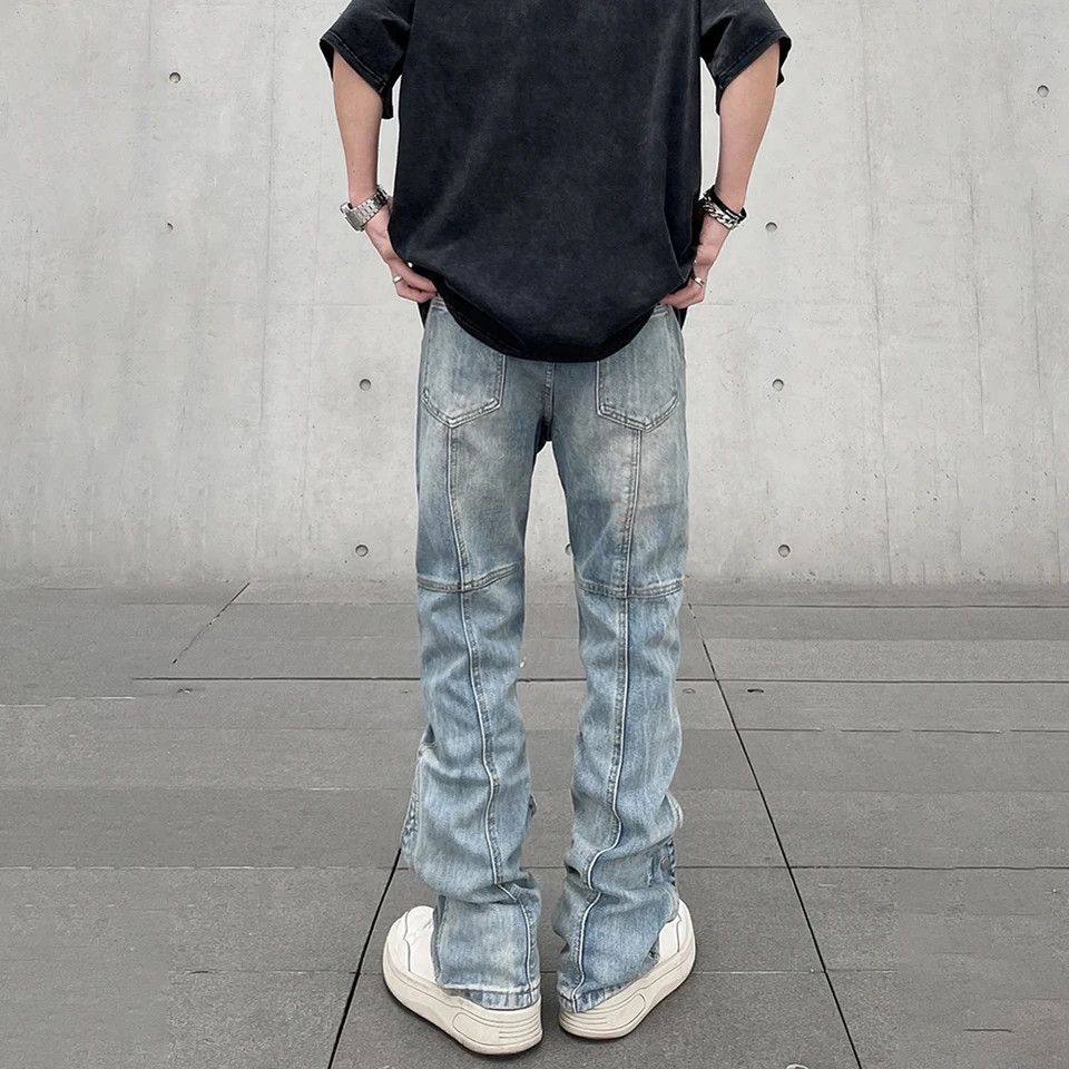 Designer × Japanese Brand × Jean Street Slim Spliced Stacked Acid Denim Pants Size US 30 / EU 46 - 5 Thumbnail