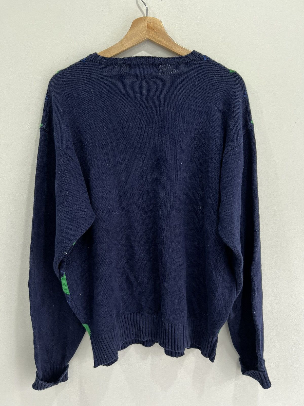 Ralph Lauren × Vintage Vintage Ralph Lauren Argyle Knit Sweater Green L Size US L / EU 52-54 / 3 - 2 Thumbnail