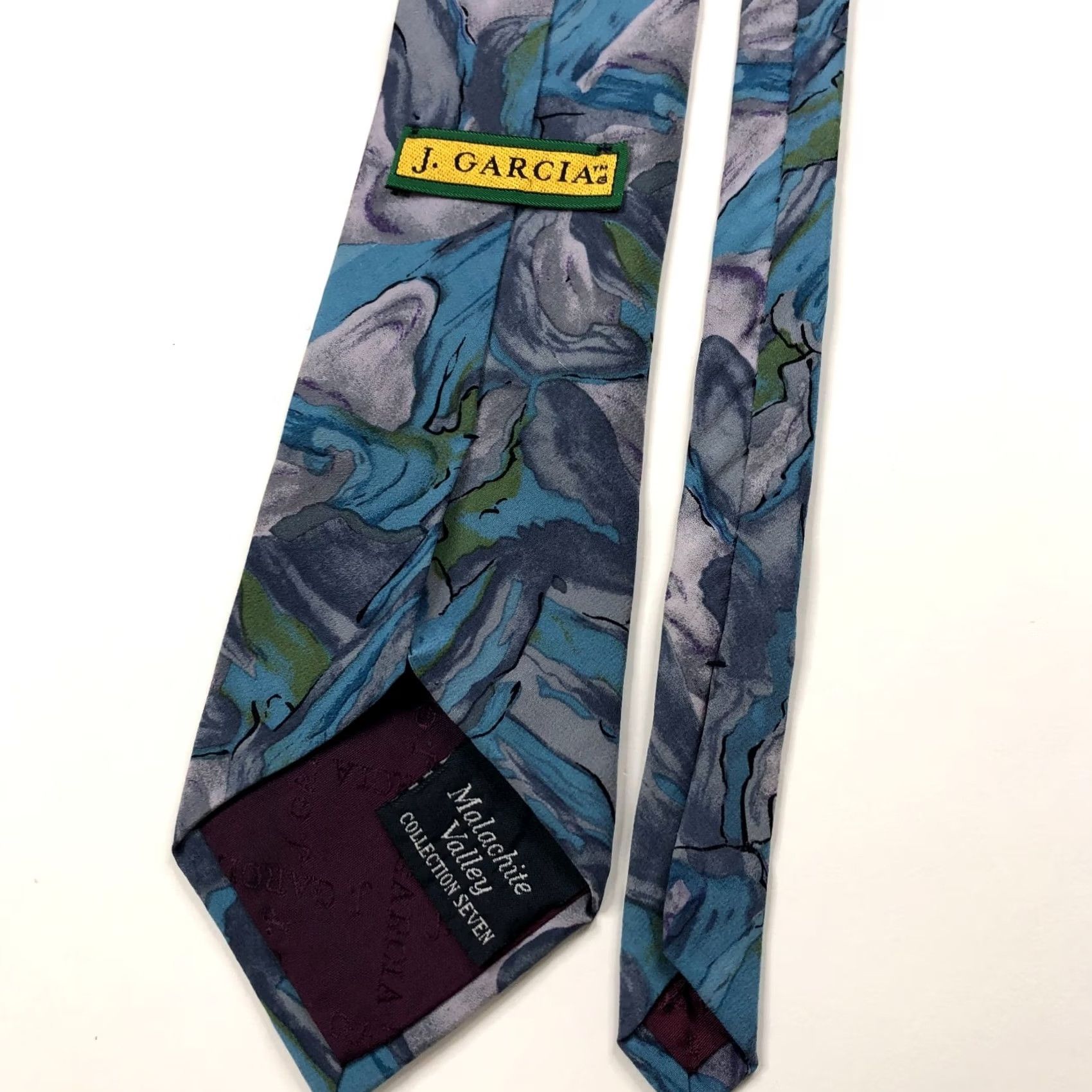 Vintage J. Garcia Neck Tie 100% Silk Geometric Abstract Blue 58 Inch By 3.5" Men Size ONE SIZE - 5 Thumbnail