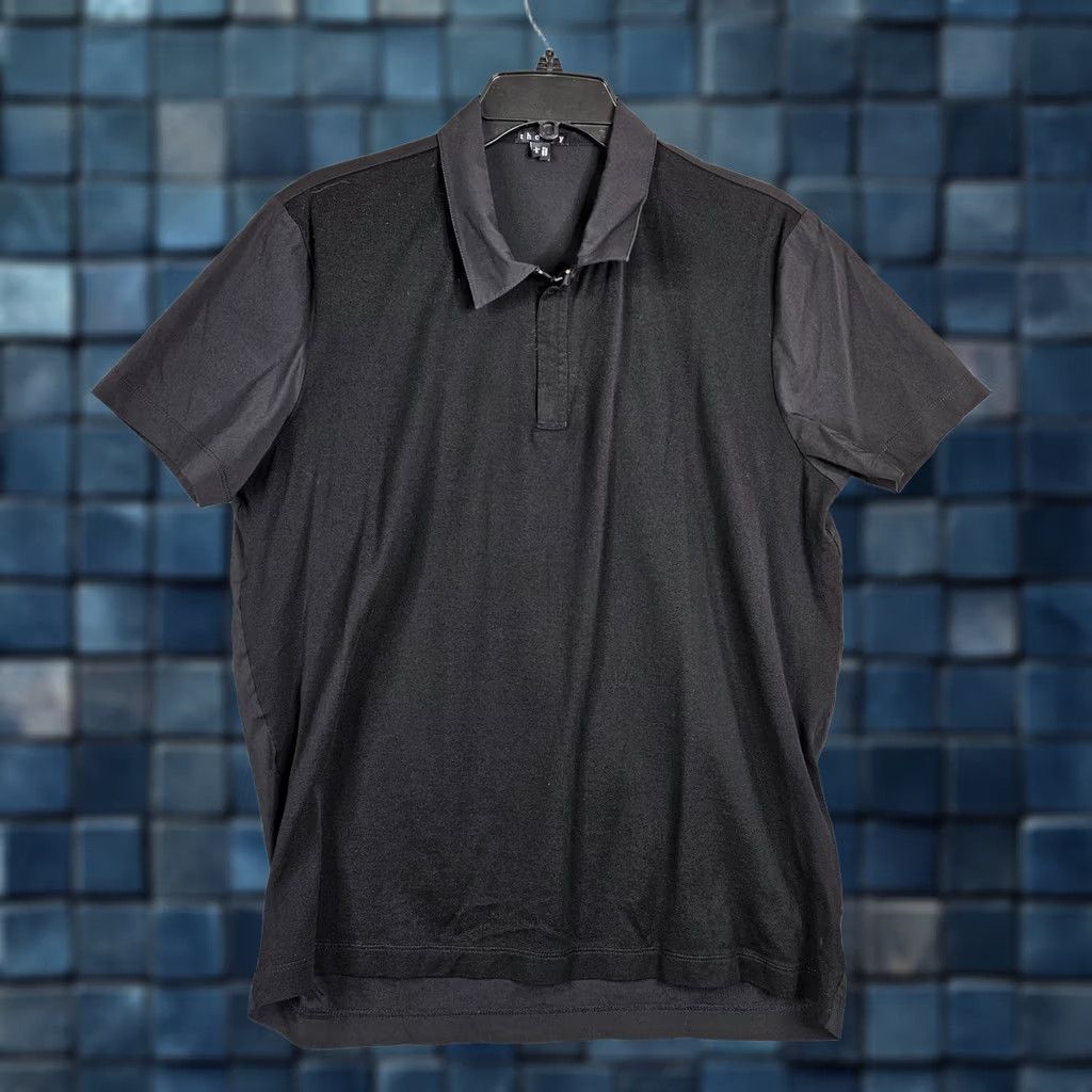 Theory Theory Men’s Black Cotton Quarter Zip Short Sleeve Collar Polo Shirt L Size US L / EU 52-54 / 3 - 1 Thumbnail