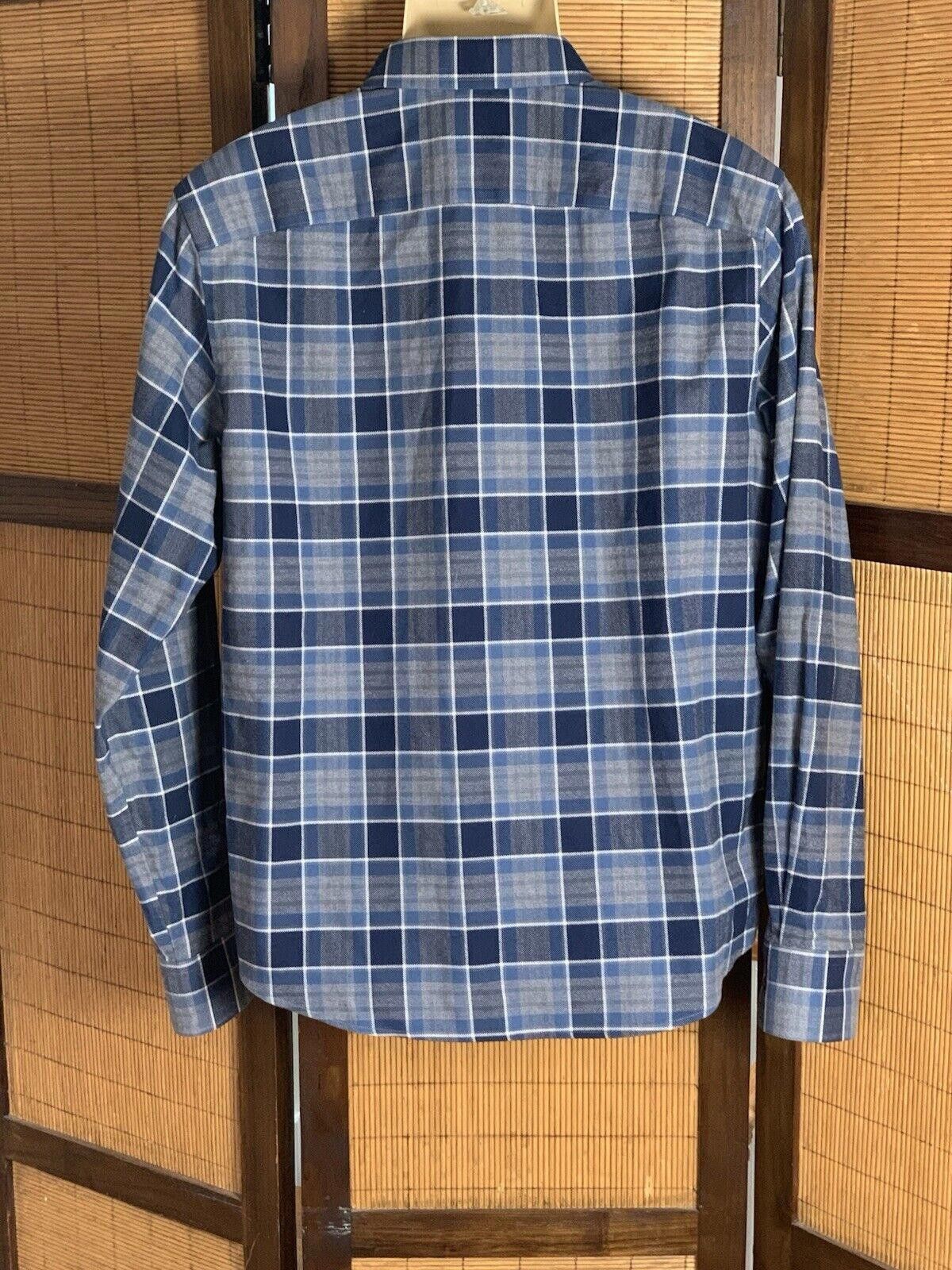UNTUCKit Untuckit Men Plaid Gray Blue Long Sleeve Flannel Size US L / EU 52-54 / 3 - 2 Thumbnail