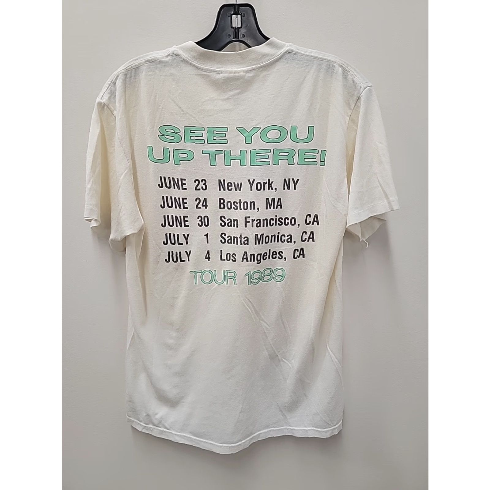 Vintage VINTAGE Stiff Little Fingers See You Up There Tour Graphic T shirt Mens L White Cotton 1989 Size US L / EU 52-54 / 3 - 4 Thumbnail