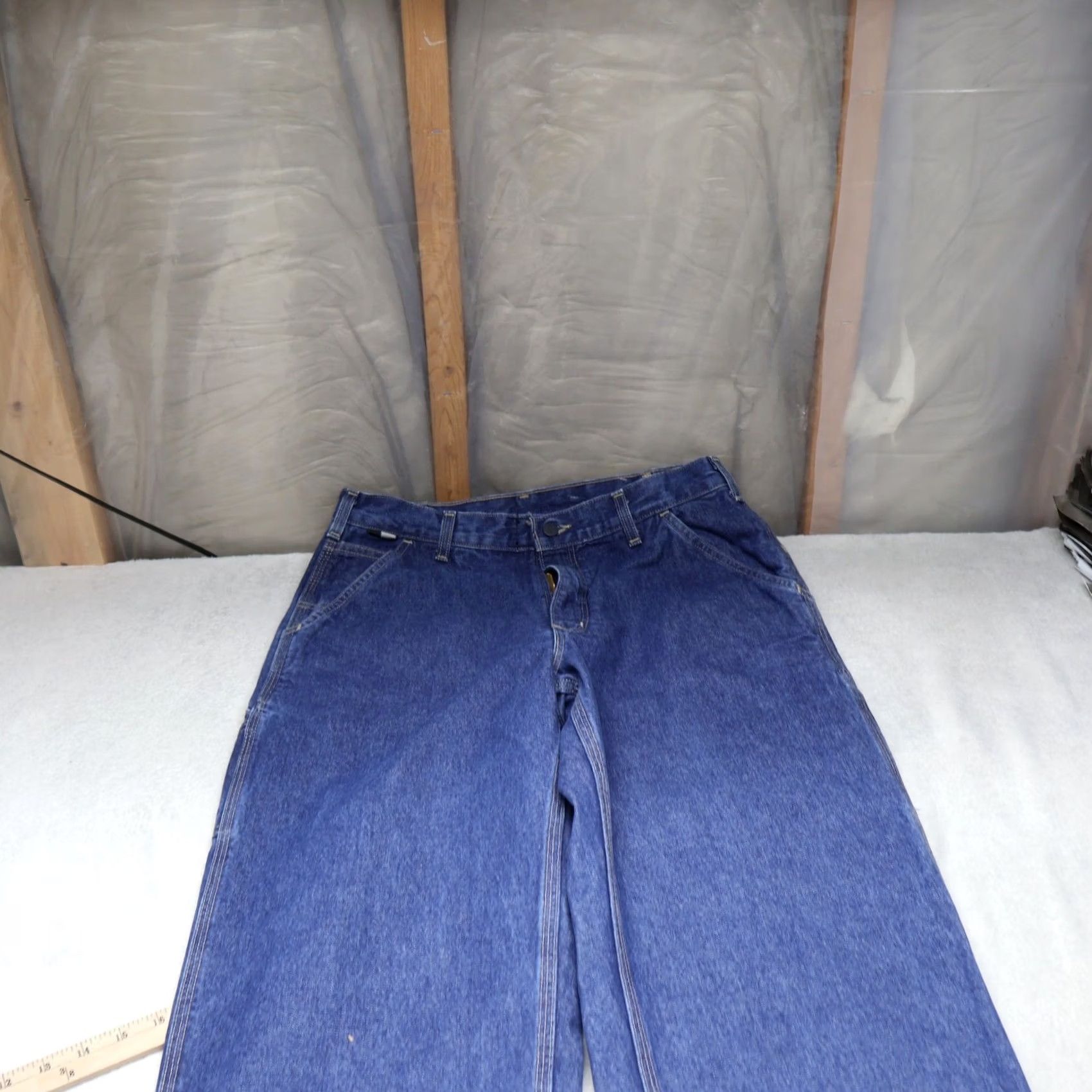 Carhartt Carhartt Mens Jeans 34x36 Medium Wash Denim Flame Resistant Rugged Dungaree Size US 34 / EU 50 - 2 Thumbnail