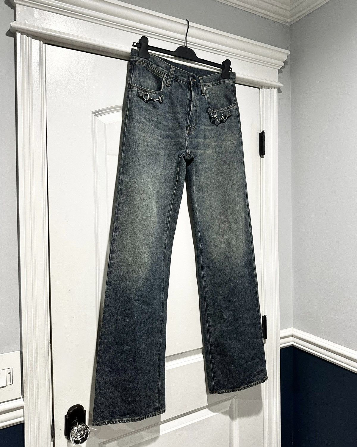 Gucci Gucci Demna Horsebit Jeans in Washed Japanese Denim Size 32