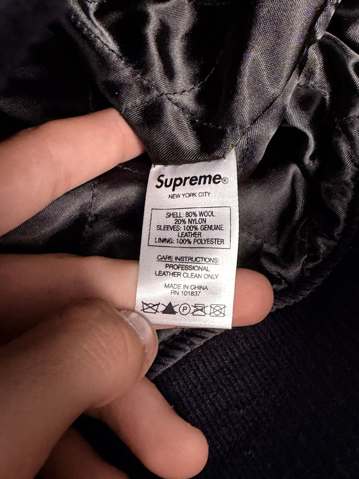 Supreme Supreme Black Leather Varsity Jacket Size US M / EU 48-50 / 2 - 4 Thumbnail