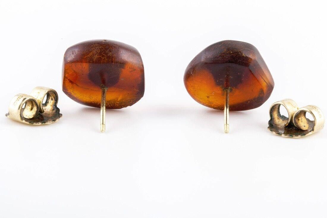 14 kt Gold Baltic Amber Bead Earrings