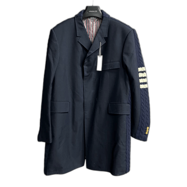 Thom Browne Thom Browne Blue Striped Logo Jacket Size US L / EU 52-54 / 3 - 1 Thumbnail