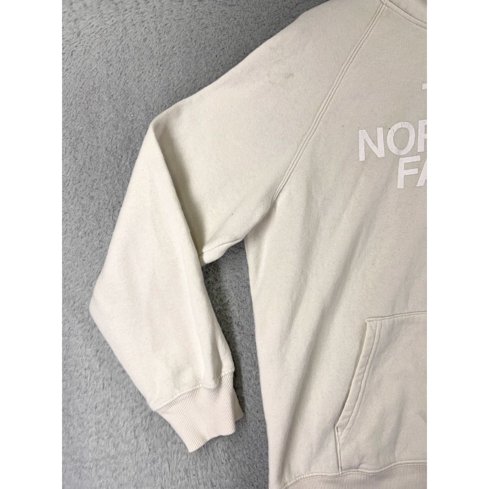 The North Face The North Face Be IG Beige Pullover Hoodie Womens Large Cotton Blend Pocket Sweatshirt Shirt Size L / US 10 / IT 46 - 3 Thumbnail