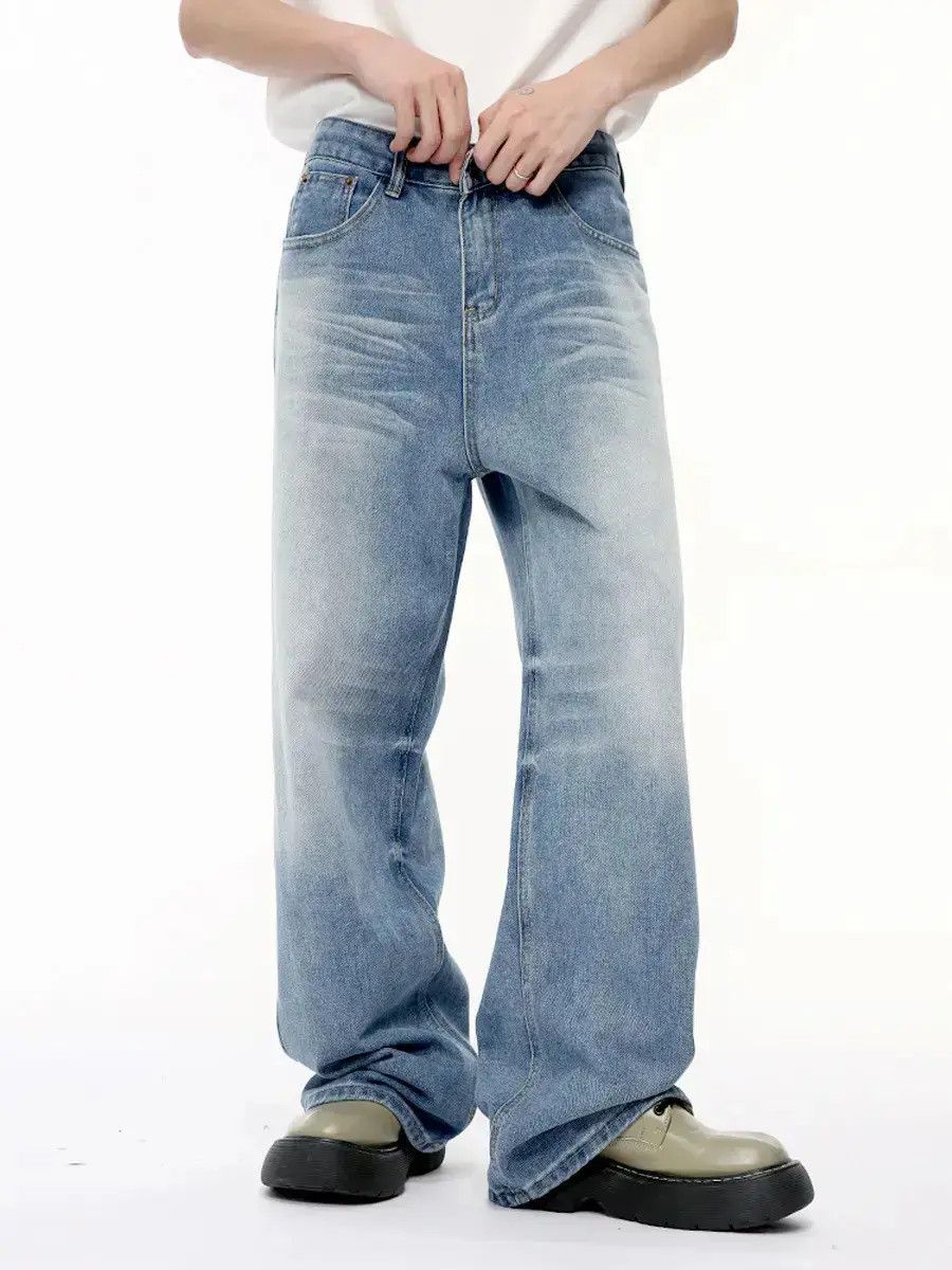 Japanese Brand Retro loose wide leg straight leg jeans Size US 32 / EU 48 - 1 Thumbnail