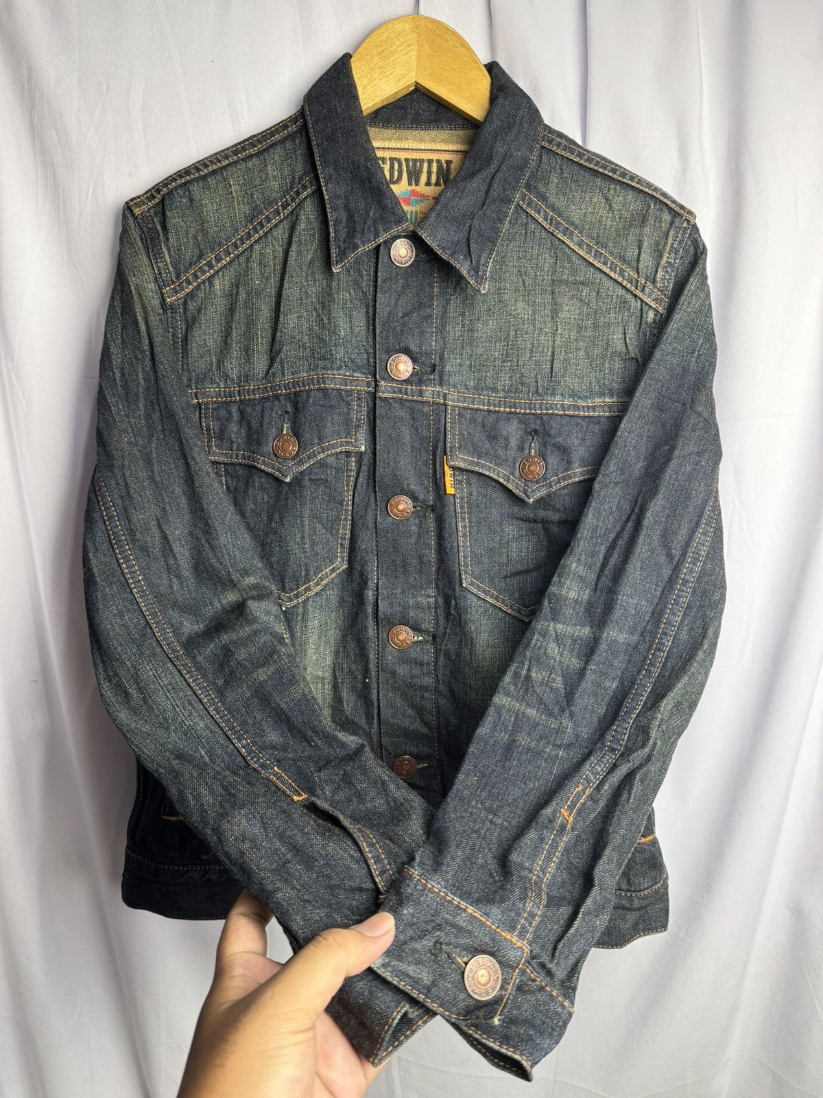 Edwin × Japanese Brand × RRL Ralph Lauren Edwin Buckle Back Denim Jacket lgb style Size US M / EU 48-50 / 2 - 2 Thumbnail