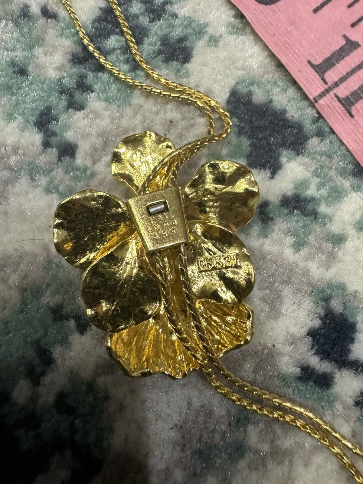 Japanese Brand RISIS 24K GOLD PLATED ORCHID BOLO TIE Size ONE SIZE - 5 Thumbnail