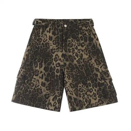 Japanese Brand × Jean Punk distressed leopard print loose casual denim work shorts Size US 32 / EU 48 - 1 Thumbnail