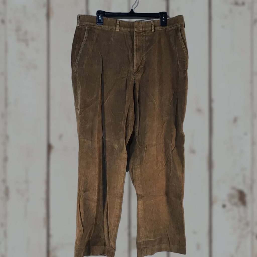 Lands' End Lands End Men's Brown Corduroy Pants Size 38 Straight Leg Dress Casual Fall Winter Size US 38 / EU 54 - 1 Thumbnail