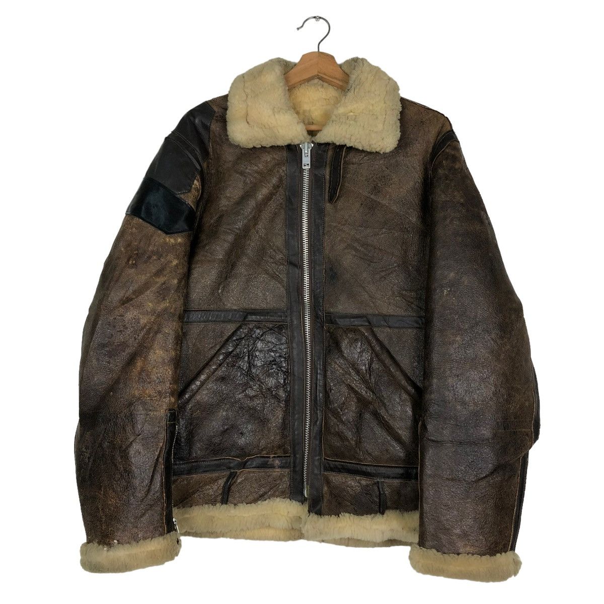 Schott 🔥VINTAGE B3 SHEARLING SHEEPSKIN LEATHER JACKET SCHOTT USA Size US M / EU 48-50 / 2 - 1 Thumbnail