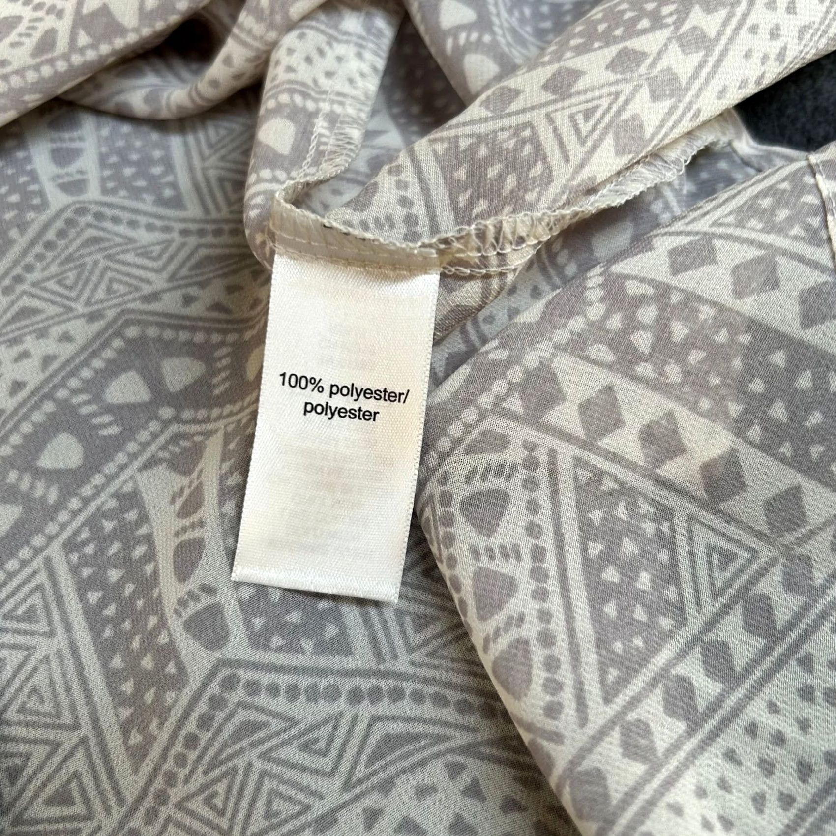 Vintage Maurices Geometric Tunic Blouse Womens 1X Gray Roll Tab Sleeve Pullover Size XL / US 12-14 / IT 48-50 - 5 Thumbnail