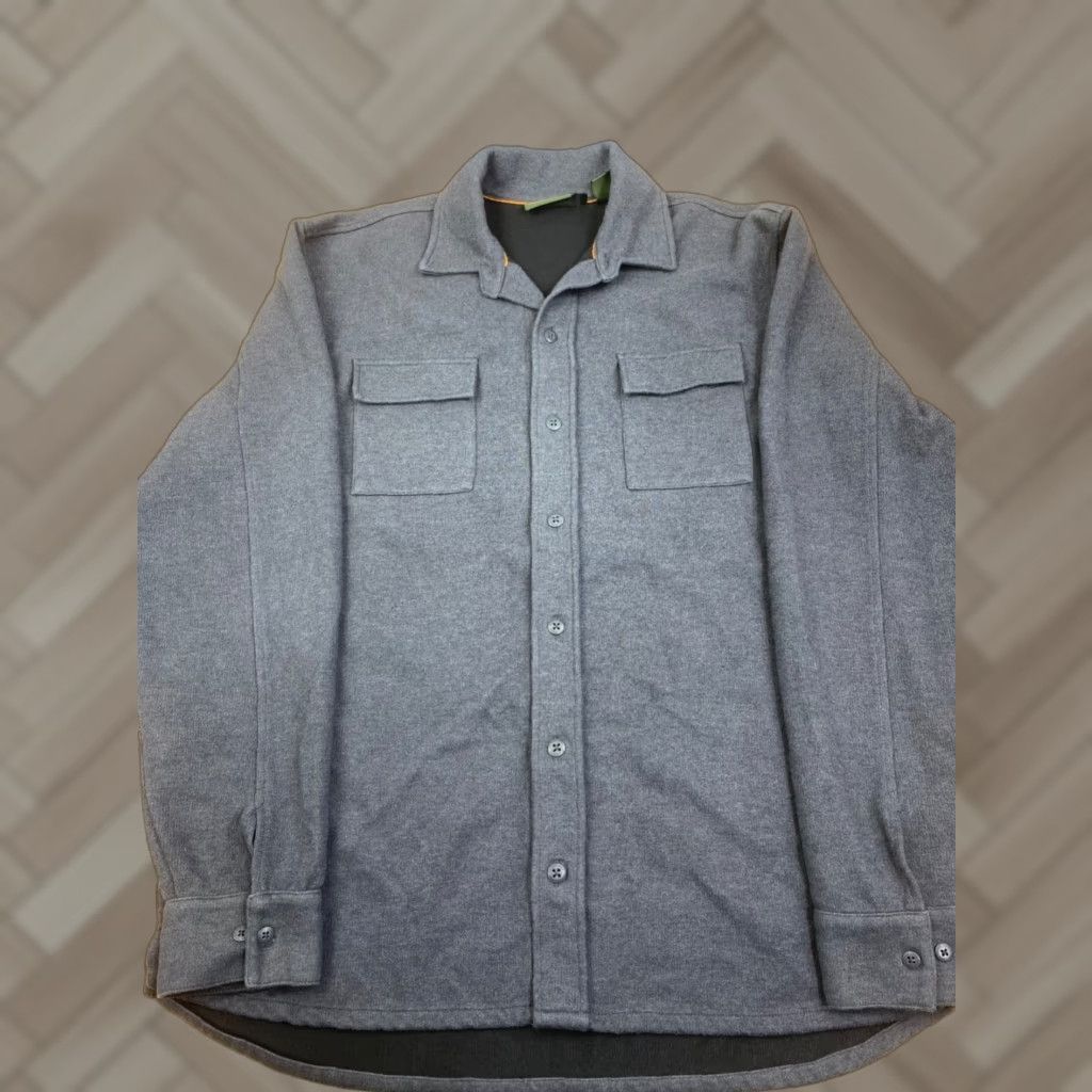 Timberland Timberland Button-Up Flannel Mens 2XL Gray Solid Heavy Casual Long Sleeve Size US XXL / EU 58 / 5 - 1 Thumbnail