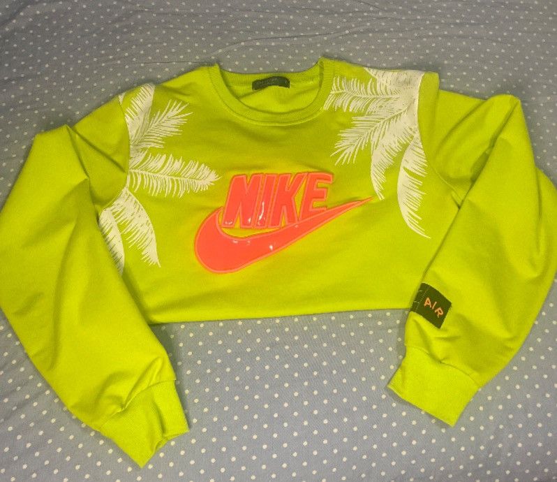 Nike Neon green Nike crewneck sweatshirt with palm tree design Size US M / EU 48-50 / 2 - 5 Thumbnail