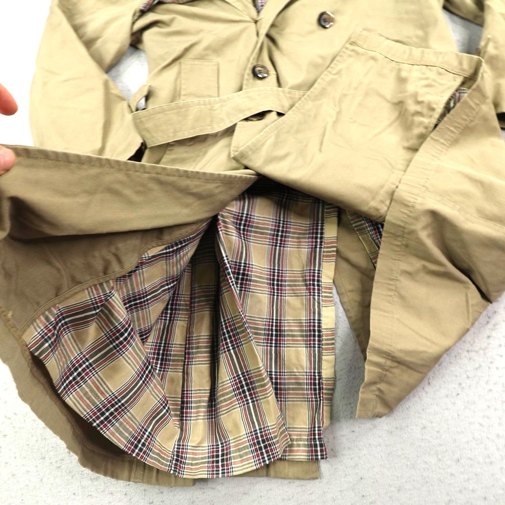 Rains VINTAGE Harbormaster Trench Coat Mens 38 Beige Belted Classic Rain Jacket Lined Coat Size US XXS / EU 40 - 4 Thumbnail