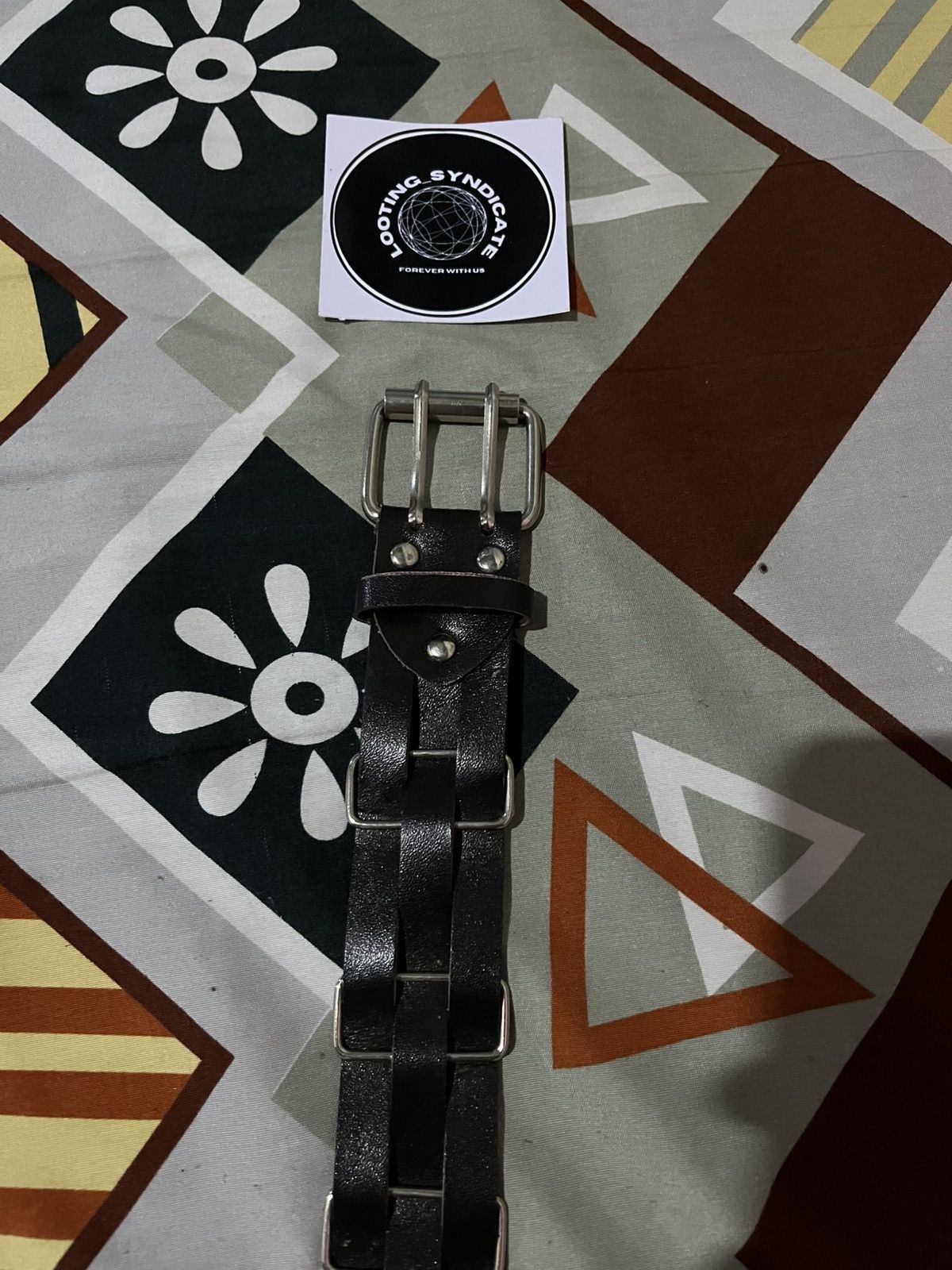 If Six Was Nine × Japanese Brand × Vintage Brown Belt With 2 Prong And Iron Braid Motif Size ONE SIZE - 6 Thumbnail