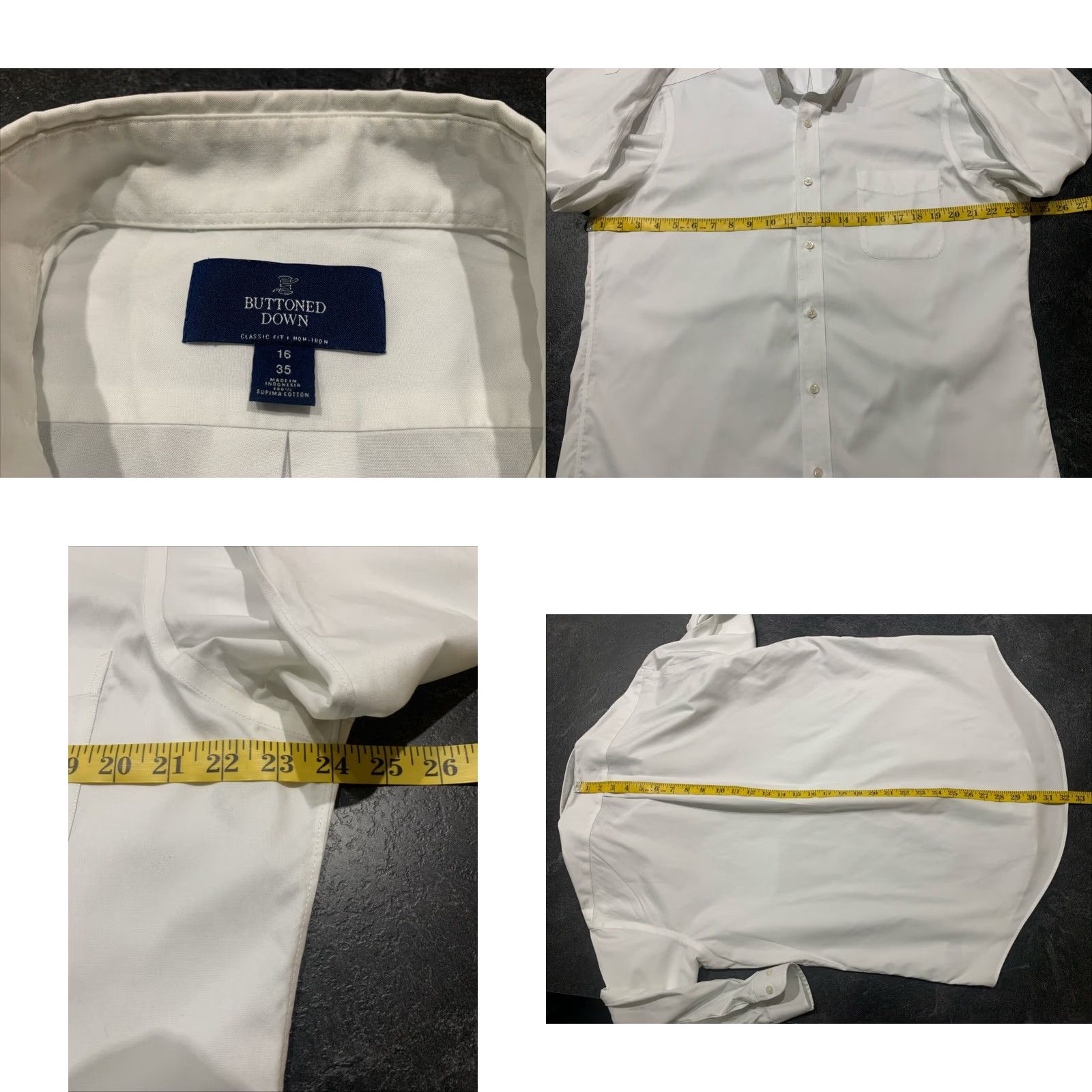 J Brand VINTAGE Buttoned Down Dress Shirt Men White 16 Regular Office Workwear Size 42R - 8 Thumbnail