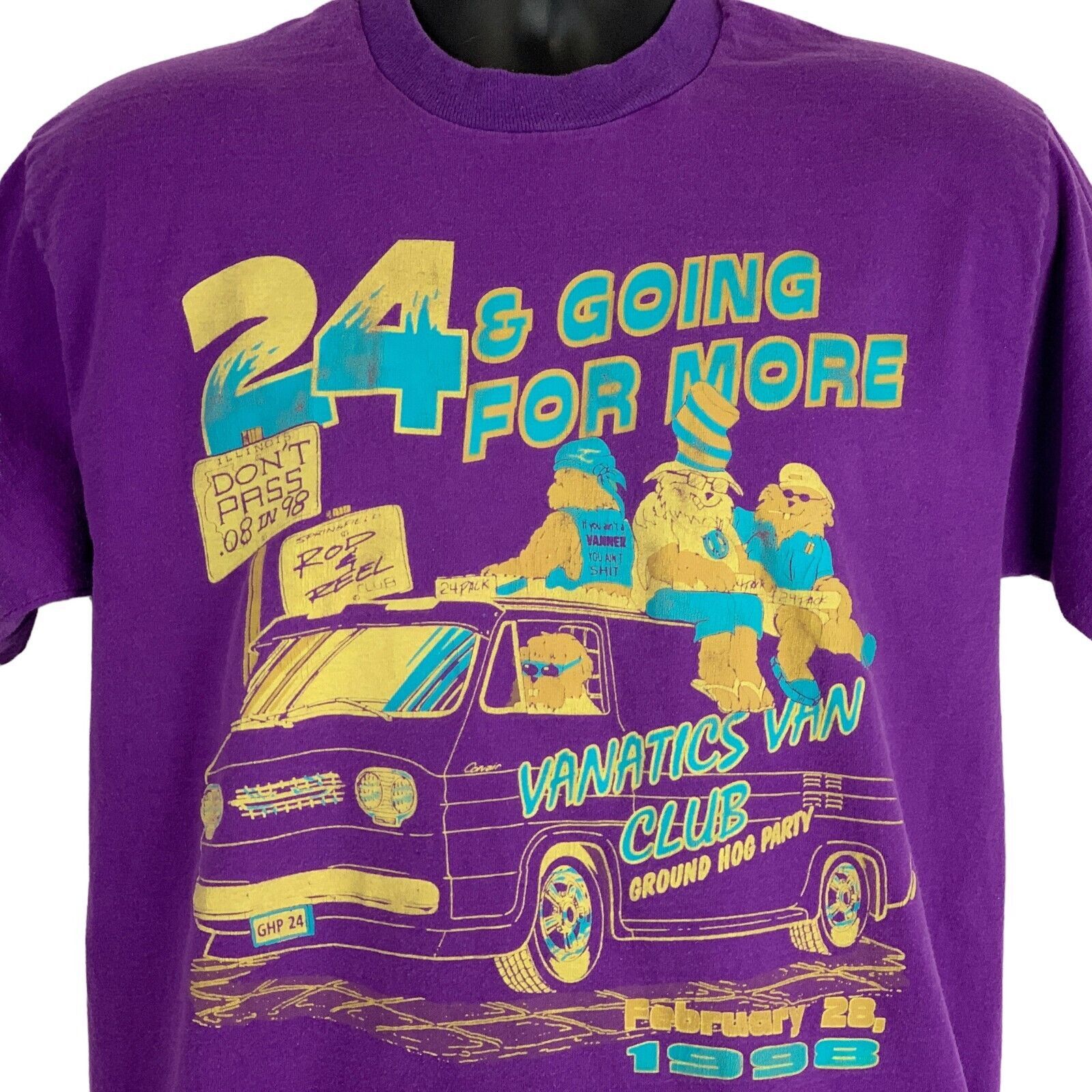 Fruit Of The Loom Vintage 90s Vanatics Van Club T Shirt Springfield Large Size US L / EU 52-54 / 3 - 1 Thumbnail