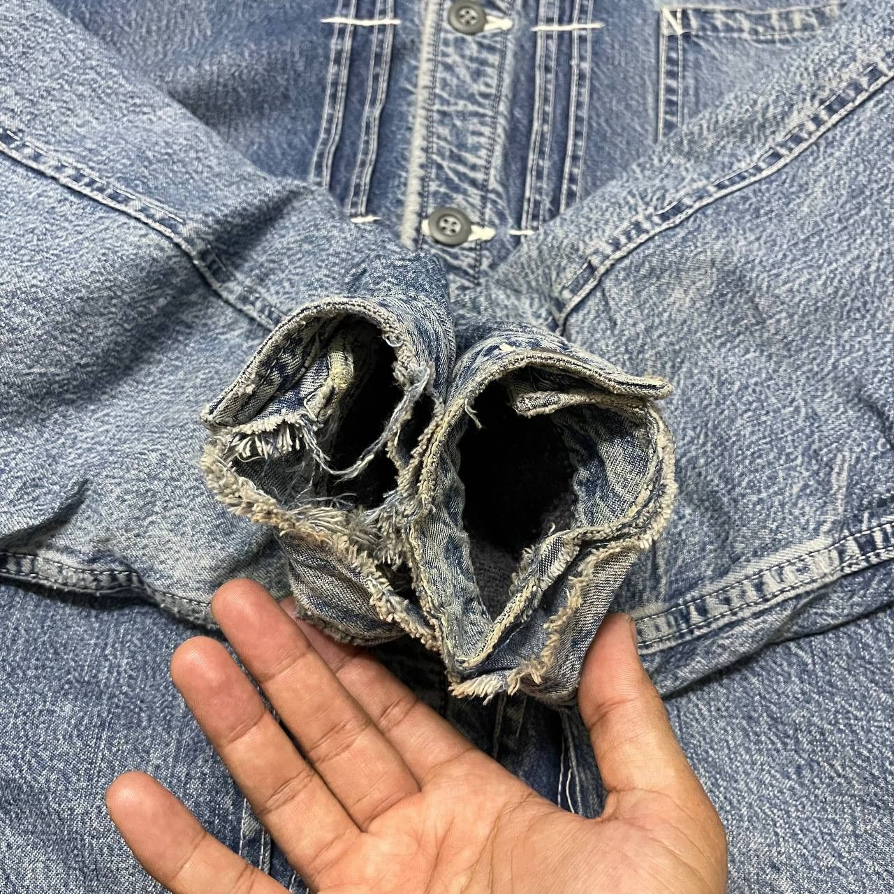 Blue Blue Japan Vintage HRM Hollywood Ranch Market Blanket Denim Jacket Size US L / EU 52-54 / 3 - 8 Thumbnail