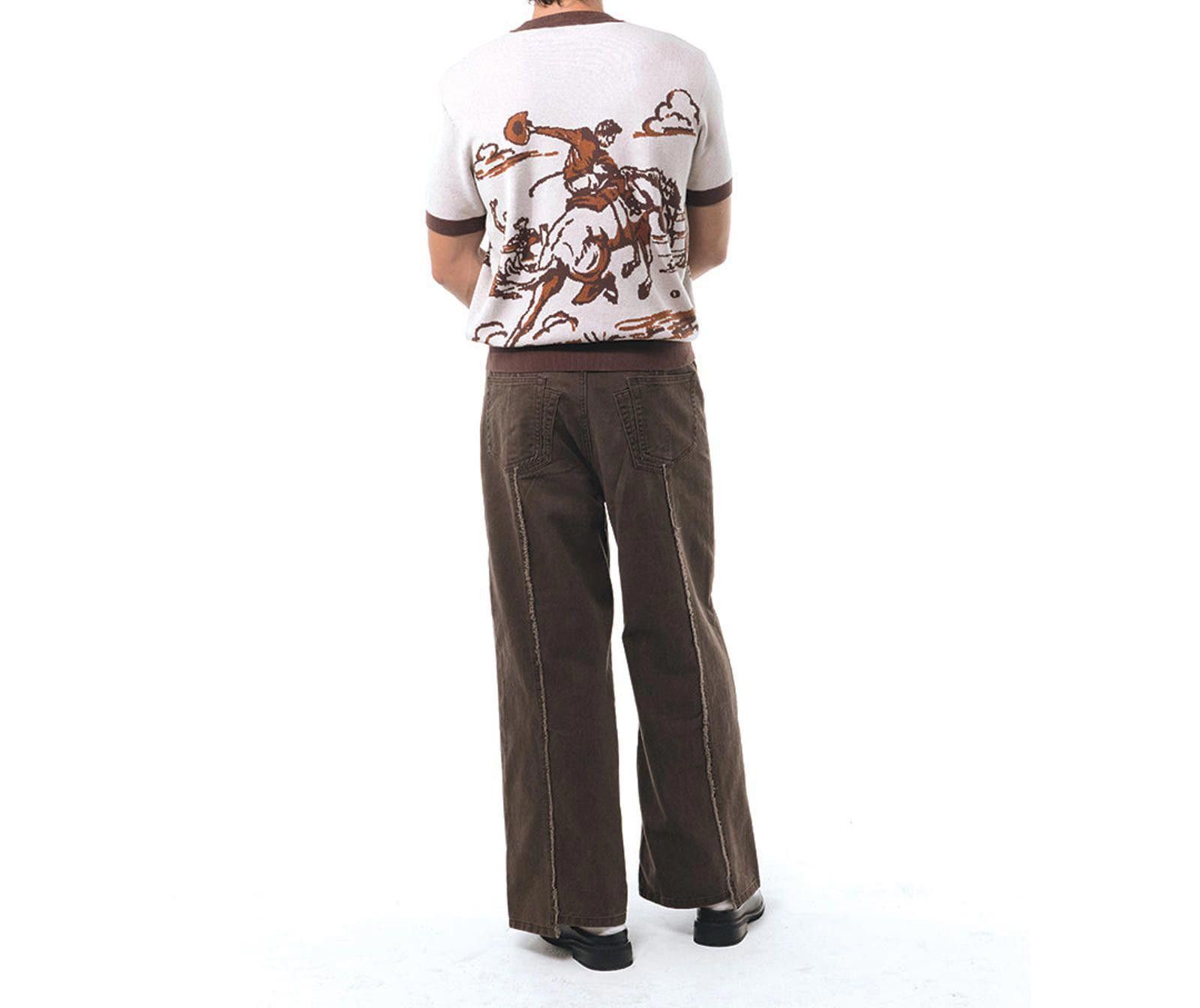 Other Western Knitted Tee | Cotton Horse-Scene Jacquard Crewneck Size US M / EU 48-50 / 2 - 5 Thumbnail