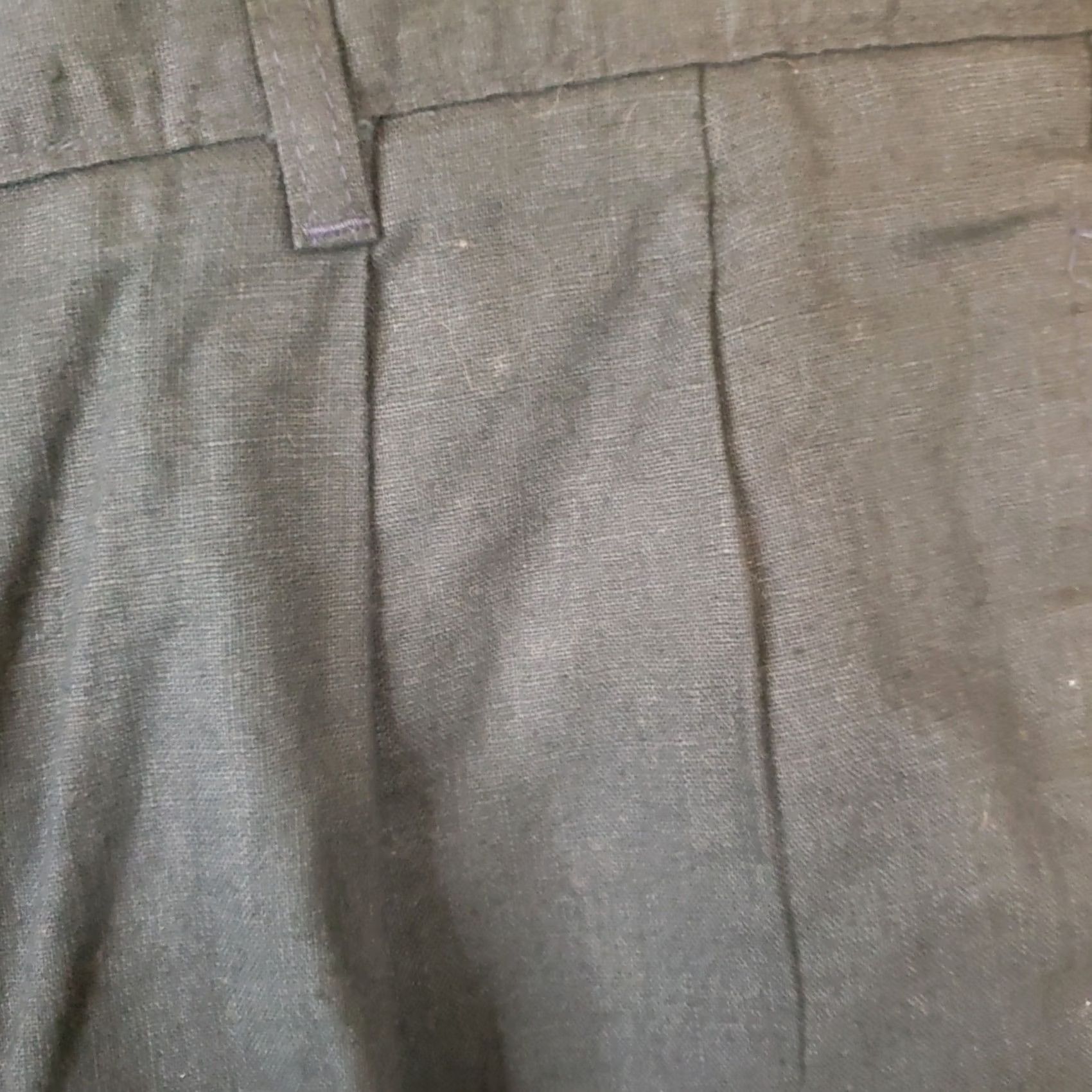 Vintage Northern Isles Men's Navy Blue Pleated Front Shorts Linen Cotton Blend 36x9 Regular Inseam 9 in Navy Chino Casual Travel Summer Spring Fall Mens Size US 36 / EU 52 - 4 Thumbnail