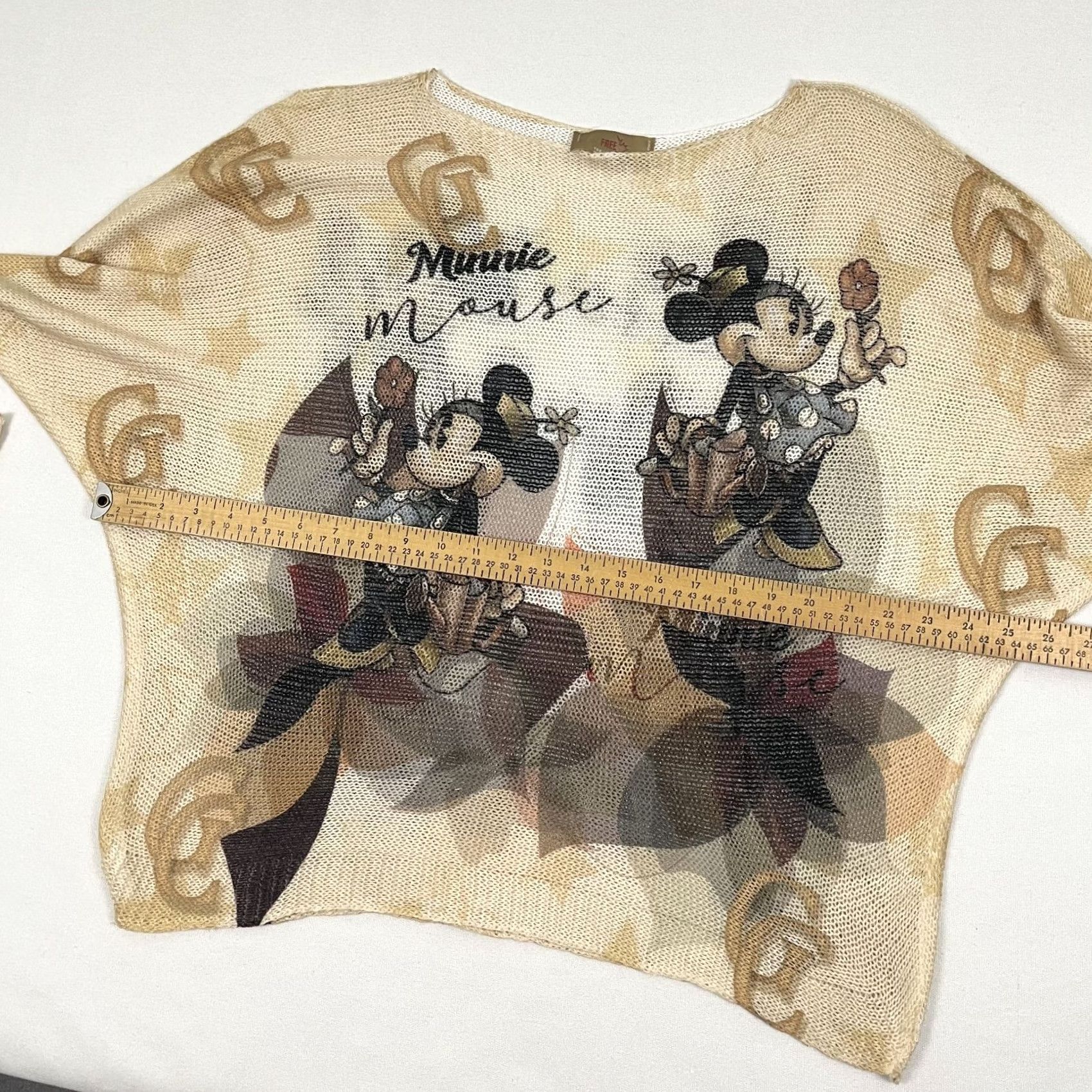 Disney VINTAGE Free For Humanity Blouse Women OS Minnie Mouse Disney Open Knit Pullover Novelty Size ONE SIZE - 5 Thumbnail