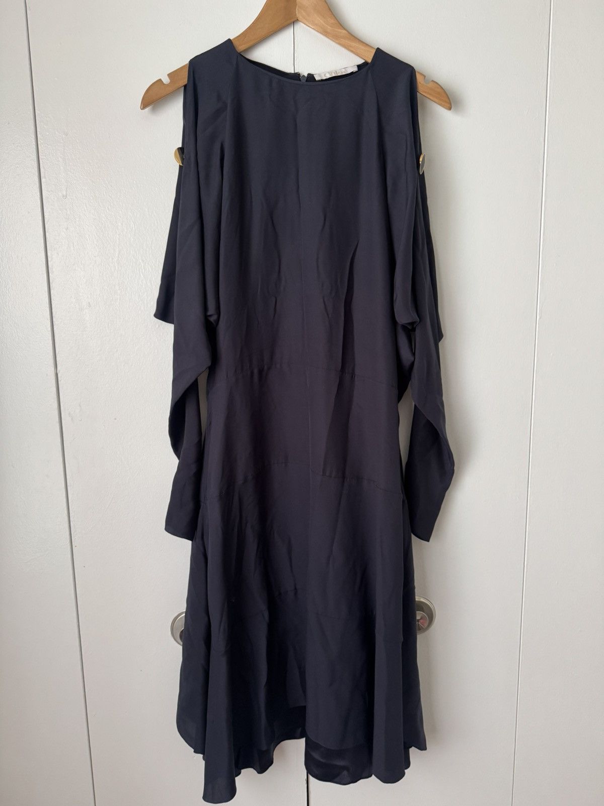 Chloe Chloe Jeweled Cold- Shoulder Silk Midi Dress Size M / US 6-8 / IT 42-44 - 2 Thumbnail