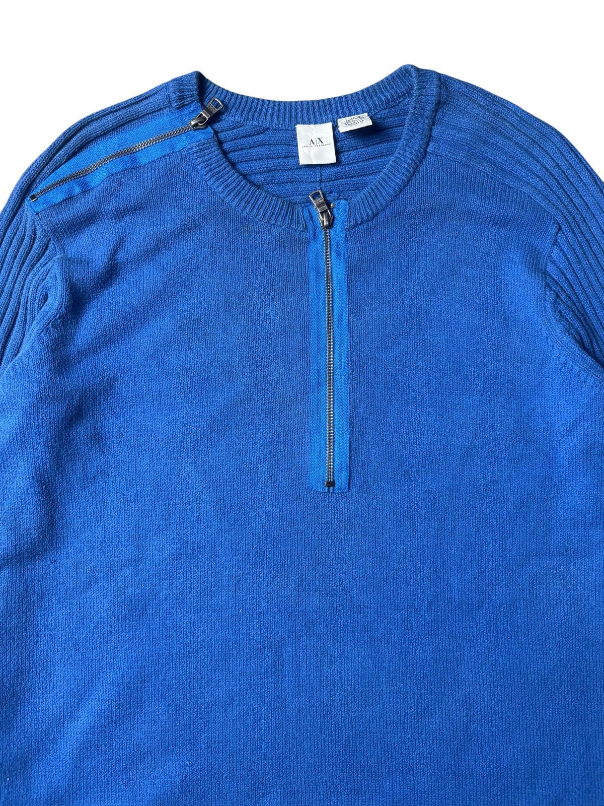 Armani Exchange 2000s Armani Echange Knit Pullover w/ Dual Zip Front Size US L / EU 52-54 / 3 - 3 Thumbnail
