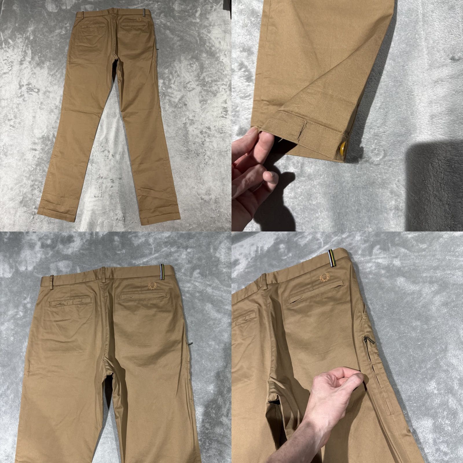 Fred Perry Fred Perry Pants Mens 30 Khaki Tan Chino Bradley Wiggins Button Casual Size US 30 / EU 46 - 8 Thumbnail