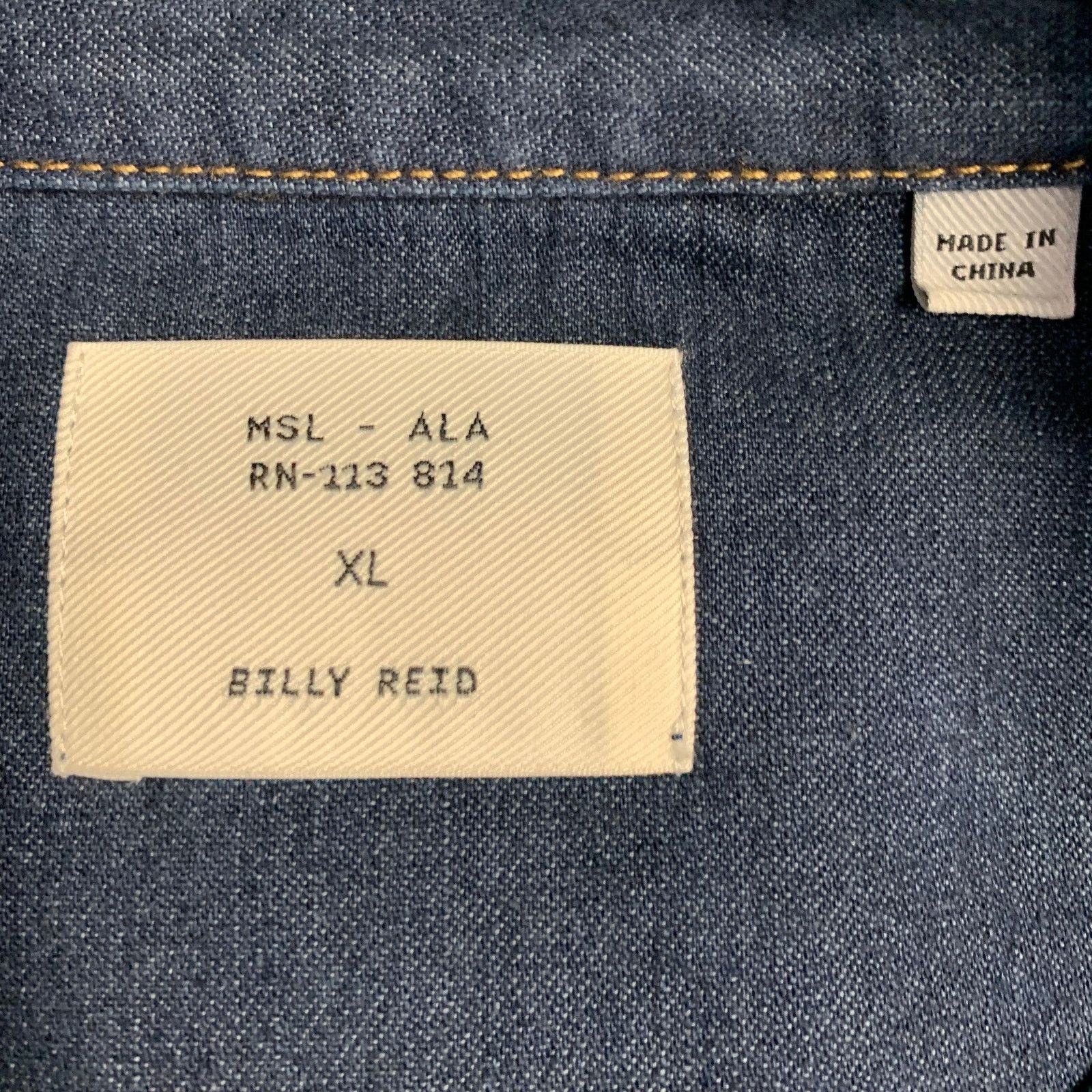 Billy Reid BILLY REID Shoals Indigo Stitch Snaps Long Sleeve Shirt Size US XL / EU 56 / 4 - 5 Thumbnail