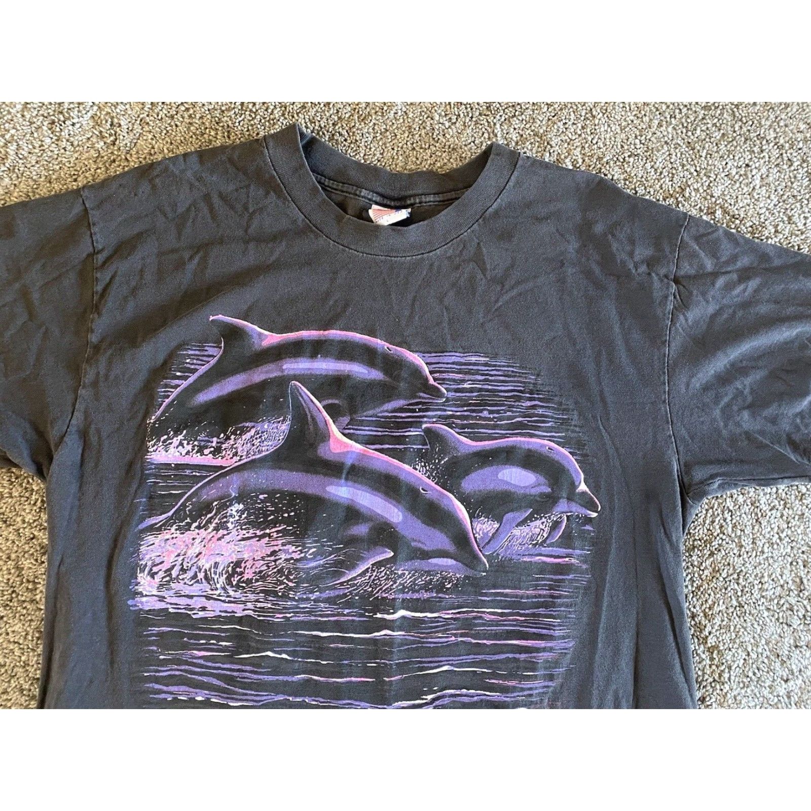 Vintage VINTAGE SCI T-Shirt Men’s L Black United States USA Maui Hawaii Dolphins Short Sleeve Single Stitch Art 90s Beach Hawaii Size US L / EU 52-54 / 3 - 4 Thumbnail