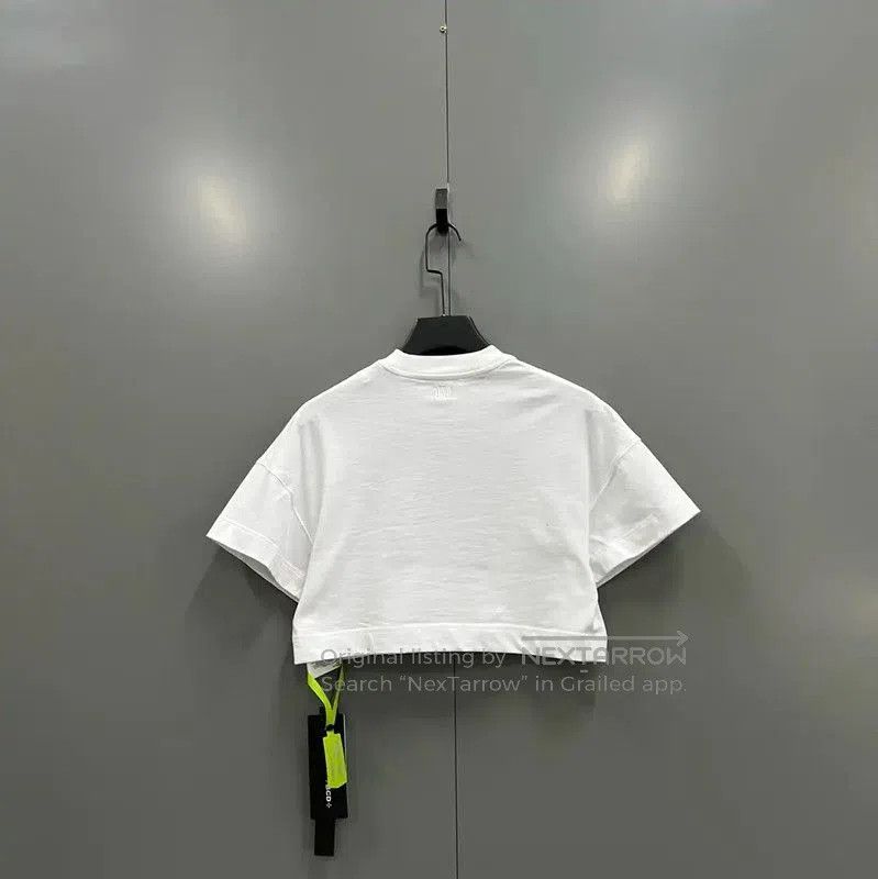 AMI AMI Summer White Logo Crop T-Shirt . Size XXS / US 00 / IT 34 - 3 Thumbnail