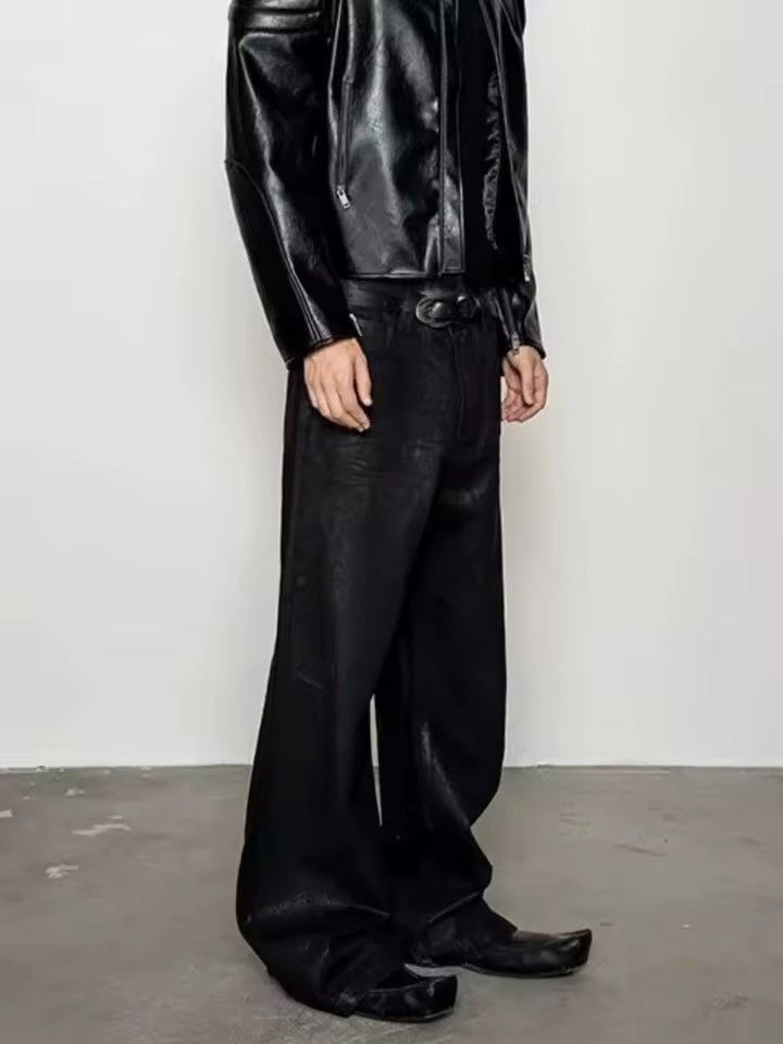 Jean Custom wax coated punk grunge bootcut flared jeans Size US 28 / EU 44 - 3 Thumbnail