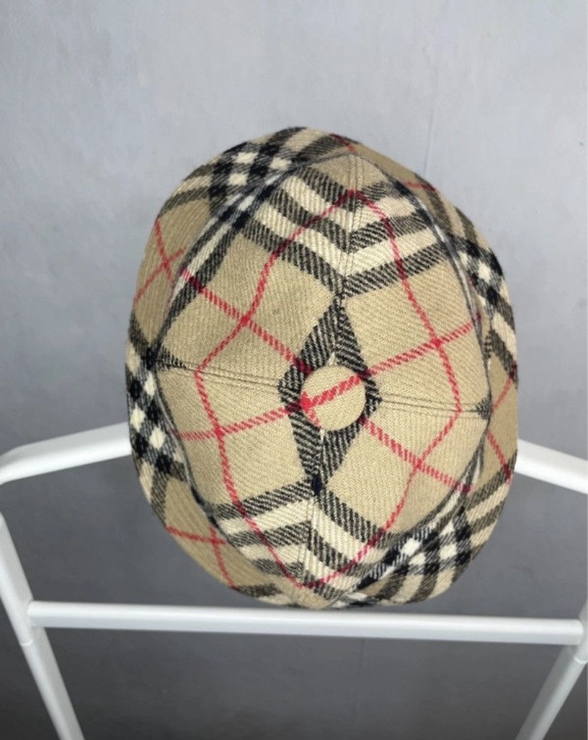 Burberry Vintage Burberrys Wool Hat Beige Brown Made in England 90s Size ONE SIZE - 4 Thumbnail