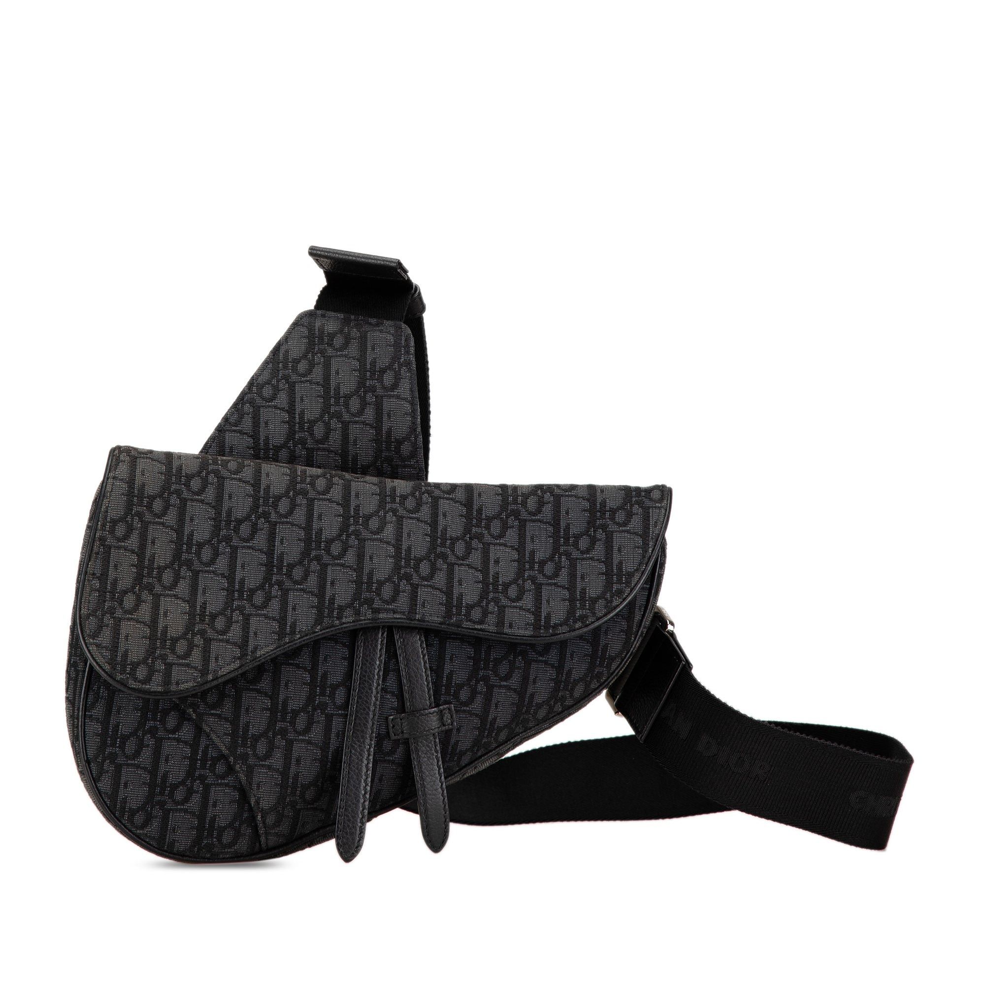 Dior Dior Oblique Canvas Saddle Crossbody Black Size ONE SIZE - 1 Thumbnail