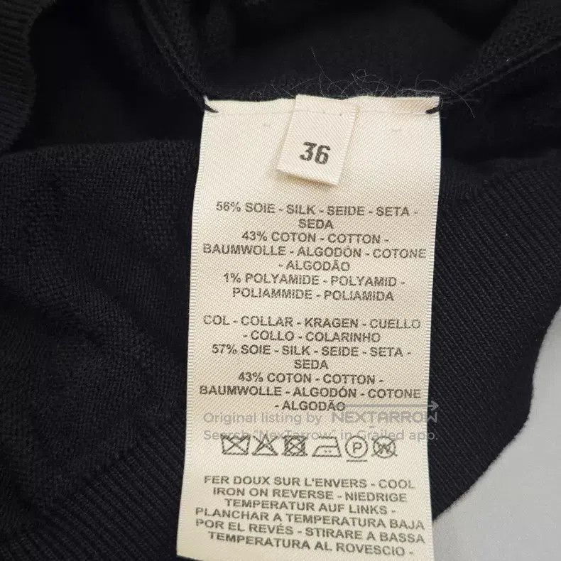 Hermes Hermes Black Full Logo Half Silk Knit Short Sleeve Size XS / US 0-2 / IT 36-38 - 6 Thumbnail