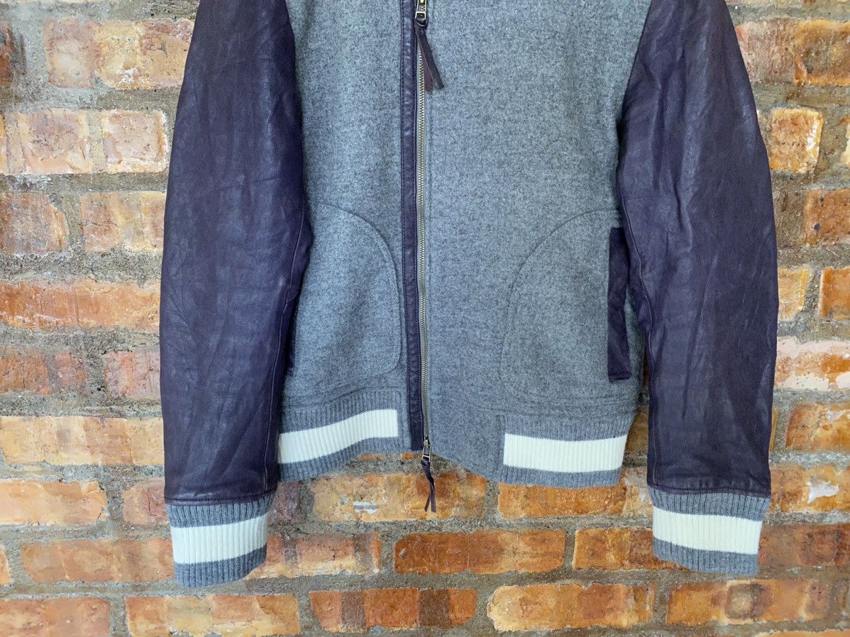 Johnbull Leather purple sleeve zipper varsity jacket Size US M / EU 48-50 / 2 - 4 Thumbnail