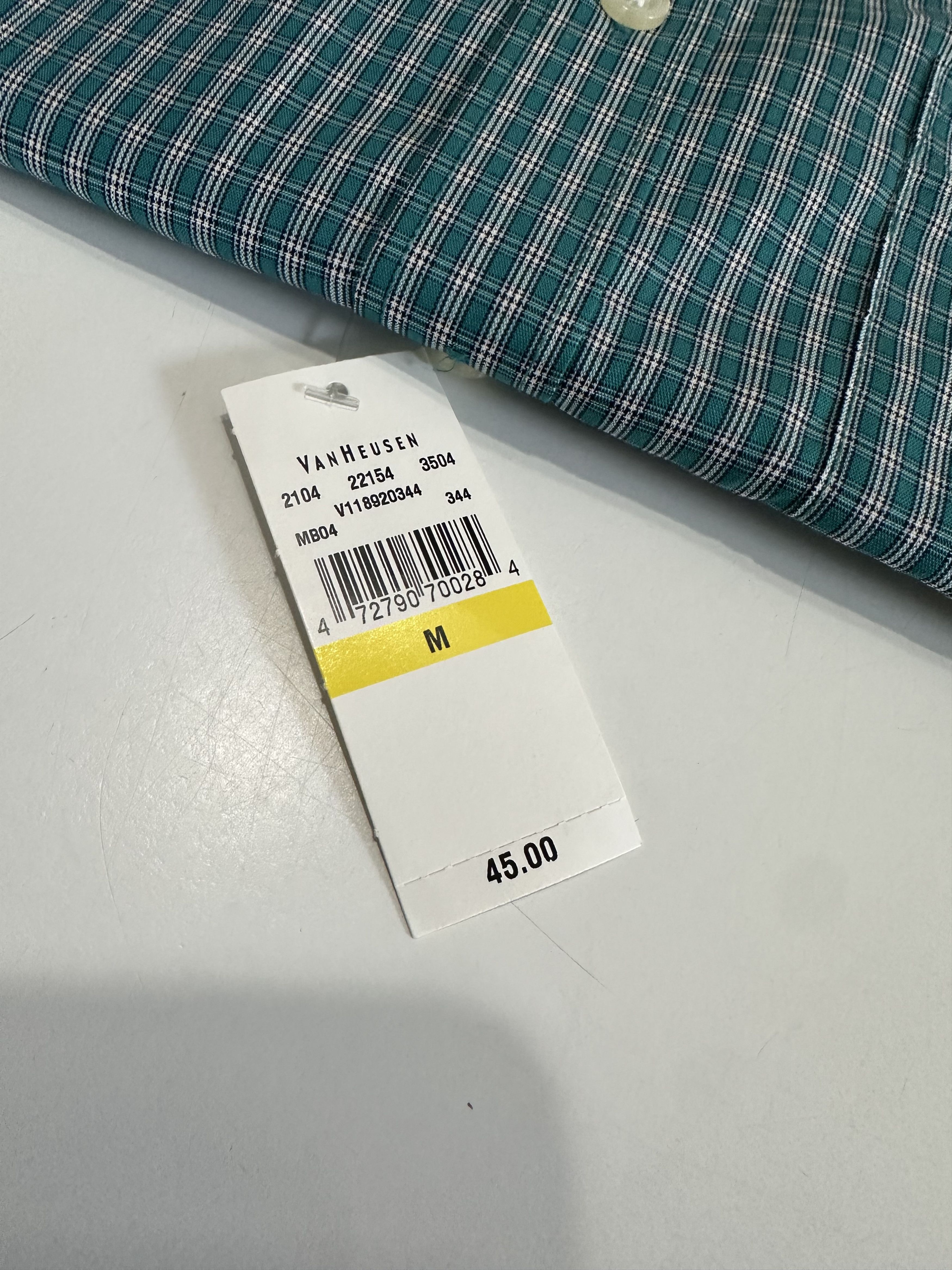 Van Heusen Van Heusen Men's Classic Fit Dress Shirt Teal M 15-15.5 Size US M / EU 48-50 / 2 - 3 Thumbnail