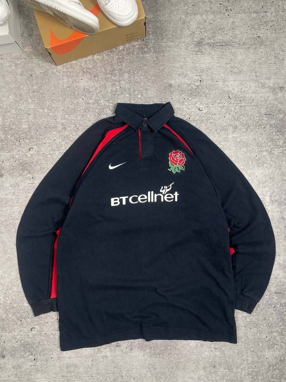 Nike Vintage 90s Nike England Rugby Faded Long Sleeve Shirt Y2K Size US XL / EU 56 / 4 - 1 Thumbnail