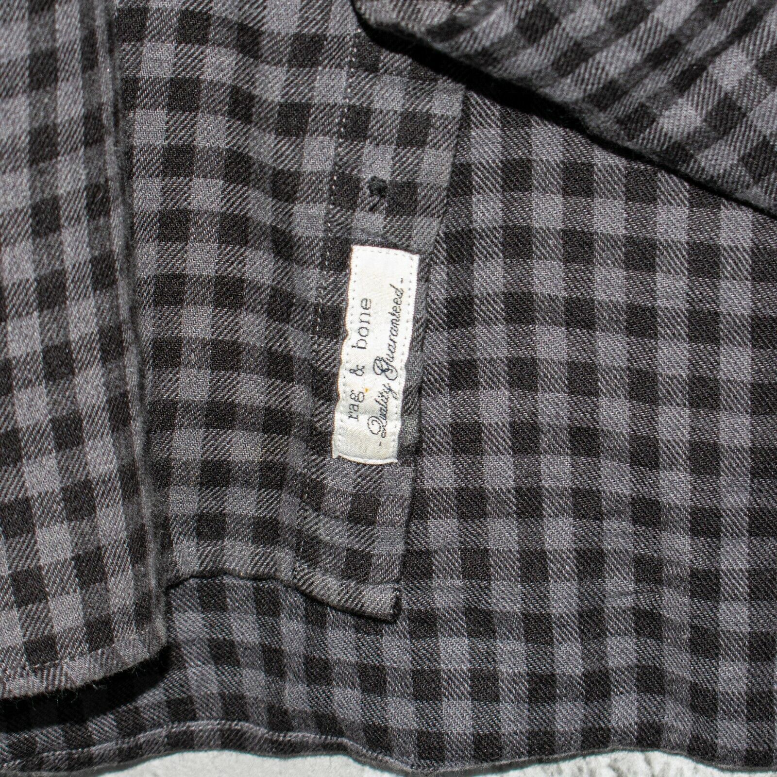 Rag & Bone Rag & Bone Tailored Workwear Flannel Shirt Black Gray check Size US XS / EU 42 / 0 - 5 Thumbnail