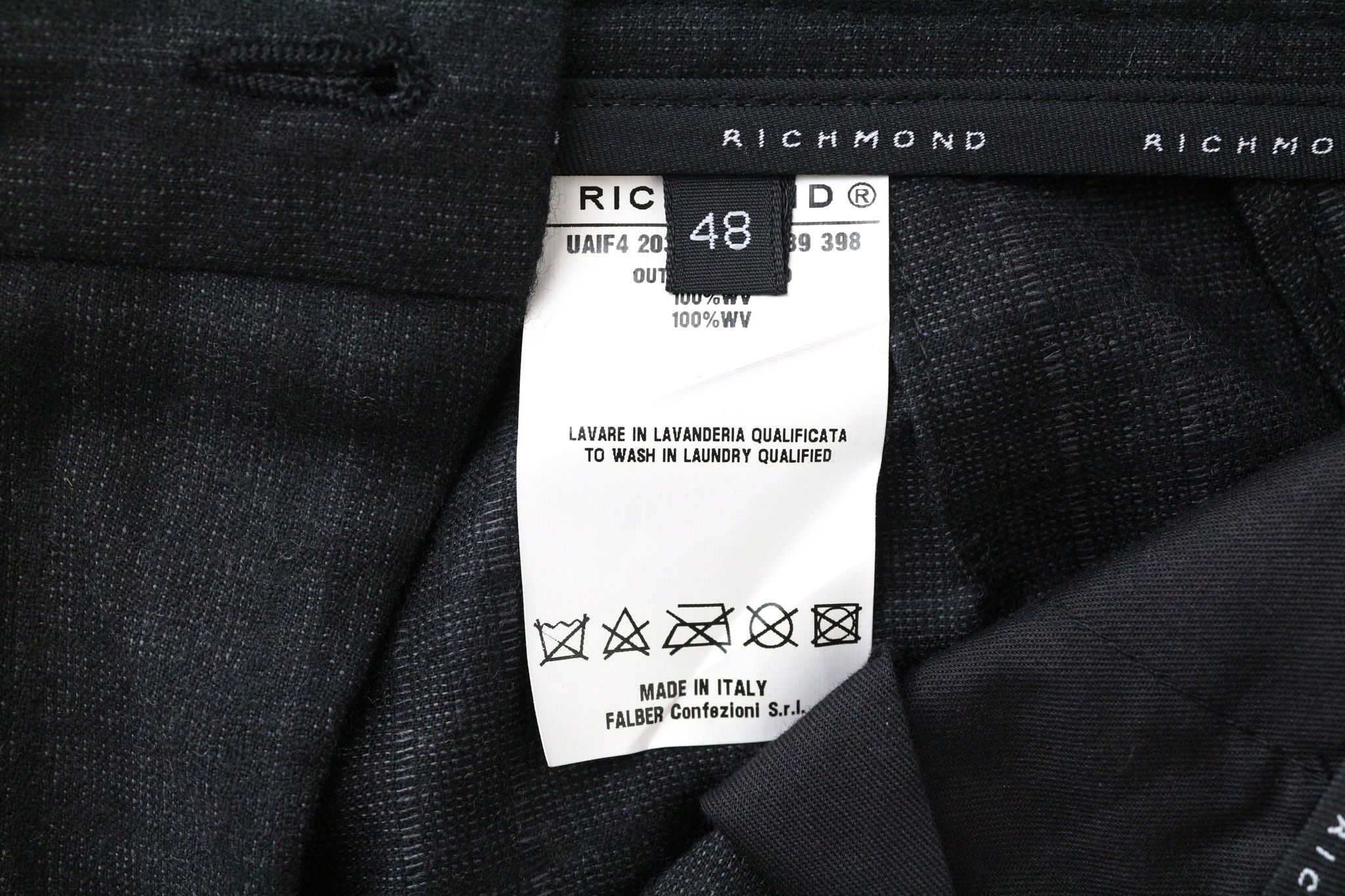 John Richmond 48 Dark Grey Wool Patterned Trousers 74269 Size US 32 / EU 48 - 6 Thumbnail