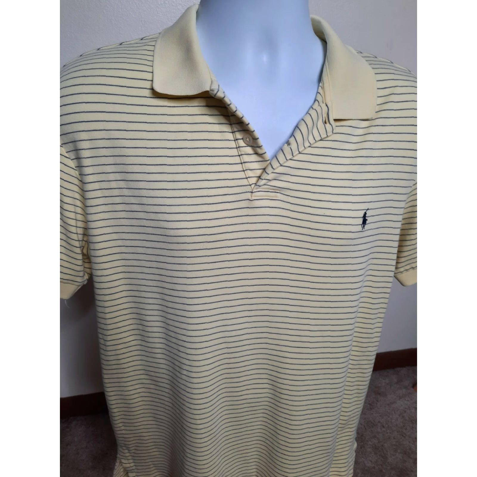 Polo Ralph Lauren Polo Ralph Lauren Polo Shirt Men's 100% Cotton Classic Fit Yellow Stripe Short Sleeve Medium Size US M / EU 48-50 / 2 - 4 Thumbnail