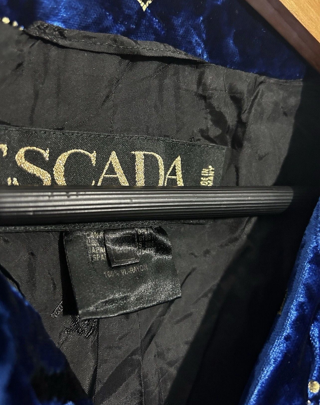 Escada Escada Margaretha Ley Cross Jacket, Blue And Gold. Size 38 Size XS / US 0-2 / IT 36-38 - 8 Thumbnail